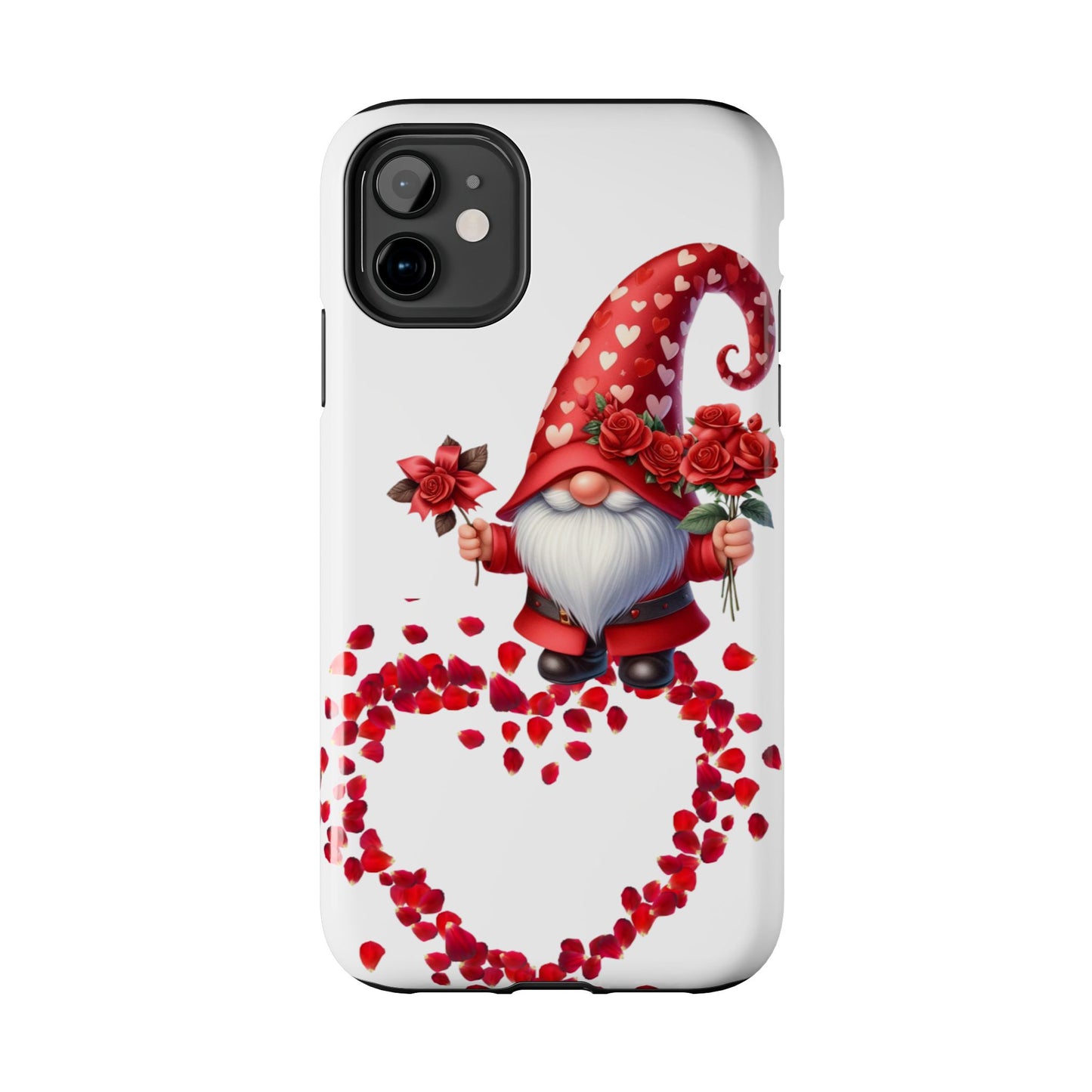 Gnome with roses-Valentines day iPhone case- Romantic & stylish design