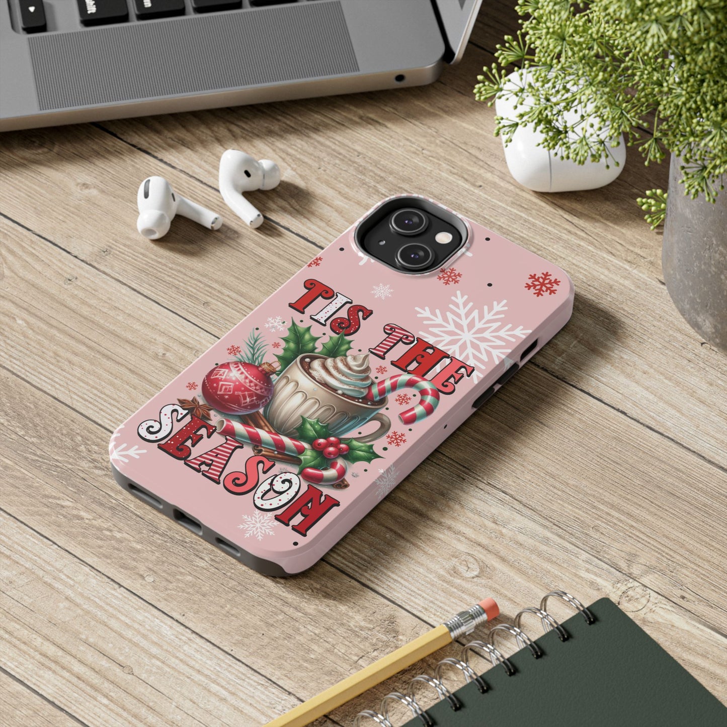 Candy Canes & Coco Christmas iPhone 16 Case, Christmas iPhone Cover, Festive Holiday Accessory, Cute Xmas Phone Protector, Winter Santa Tech