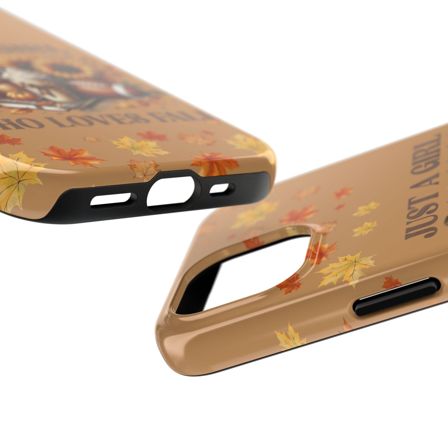 Just a girl who loves fall iPhone case. Fall aesthetics. Compatible with iPhone models 11-15 including all mini, plus, pro & pro max. Custom phone case for smartphones. design for Girls, Woman
