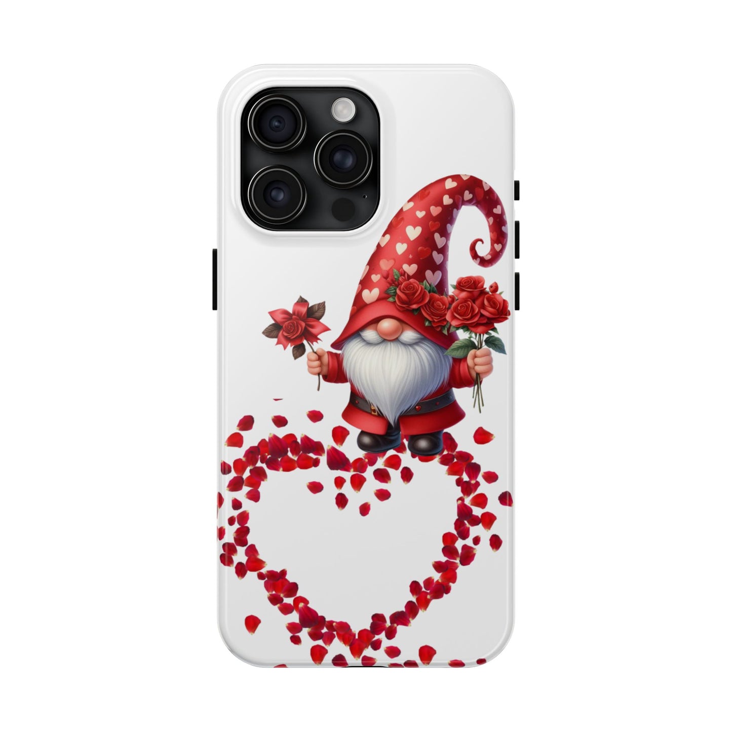 Gnome with roses-Valentines day iPhone case- Romantic & stylish design