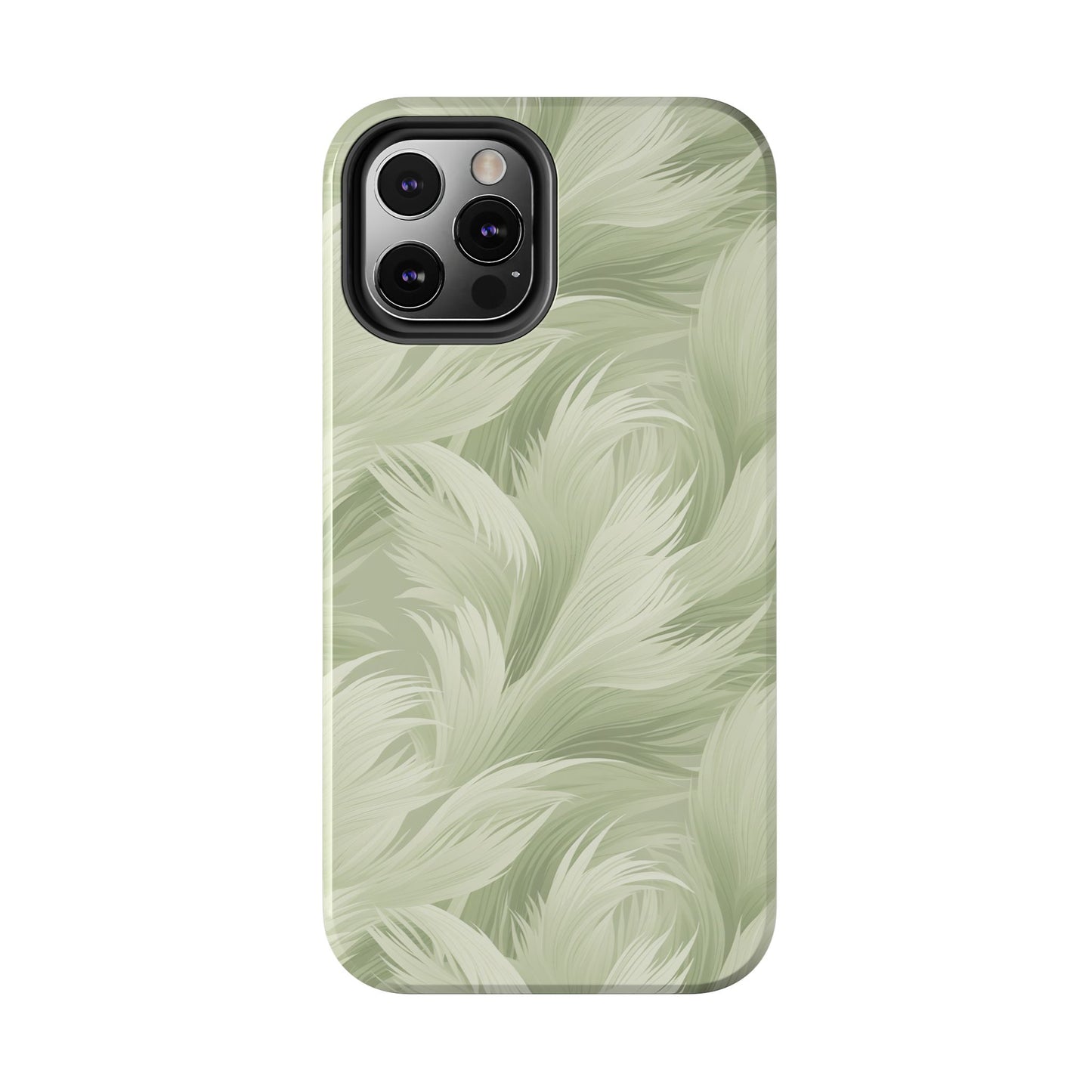 Feathered sage green Abstract Phone Case iPhone compatible