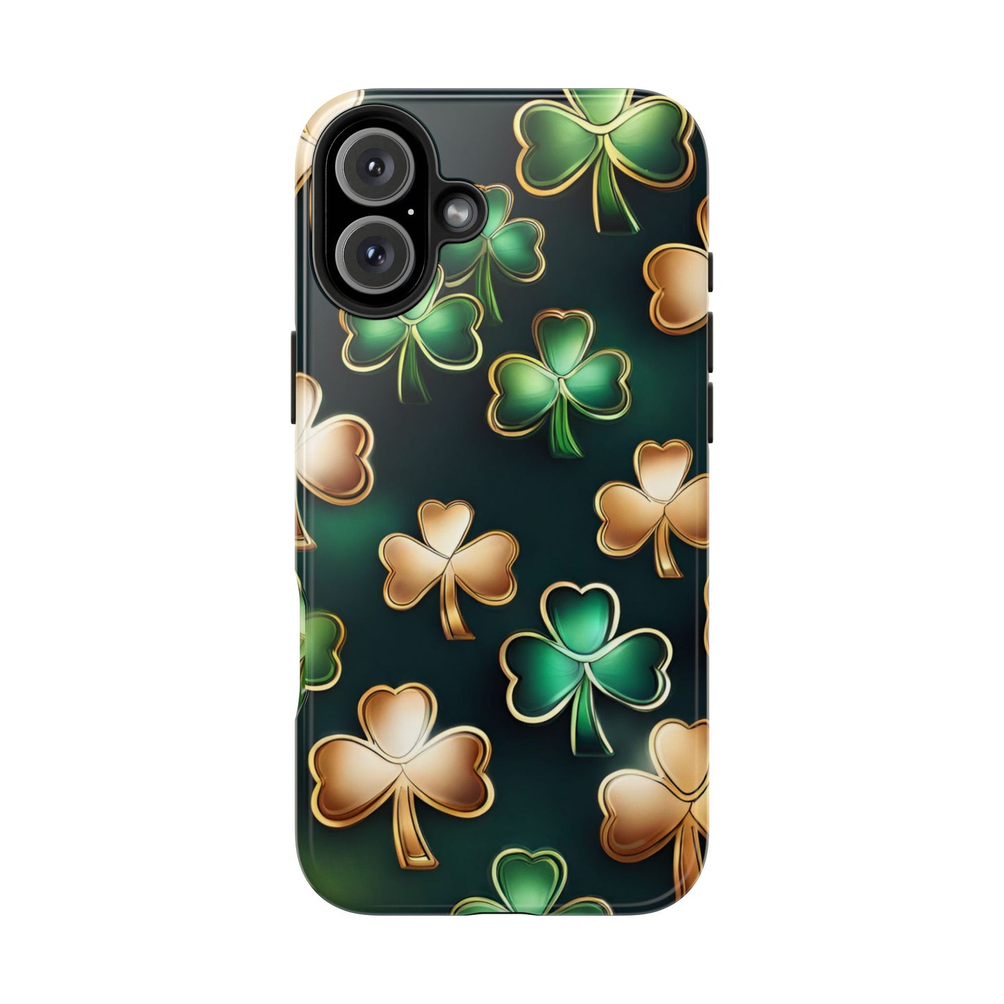 Green & Gold Shamrocks- phone case- iPhone compatible