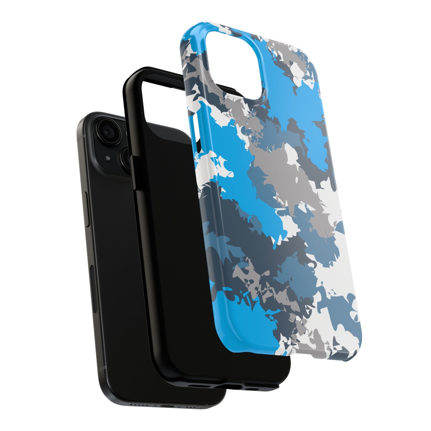 Blue & grey camo phone case iPhone 15 accessories