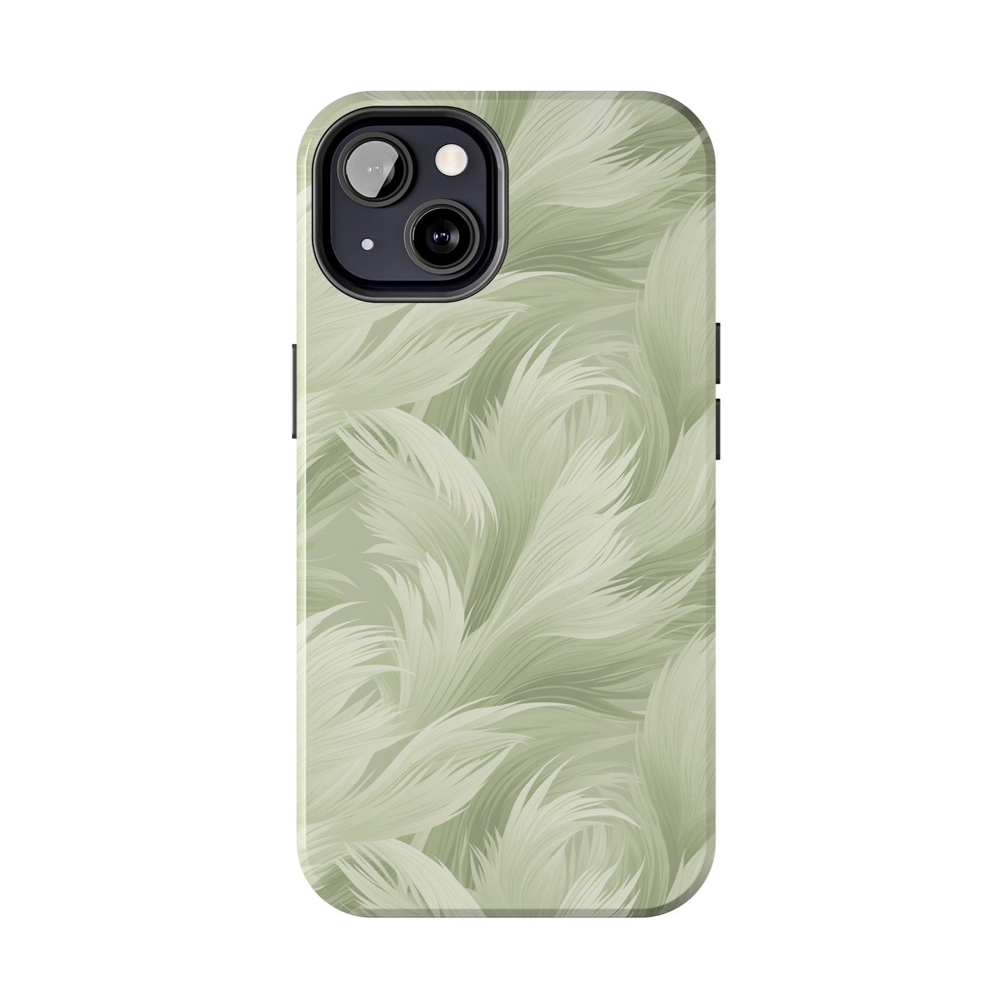 Feathered sage green Abstract Phone Case iPhone compatible