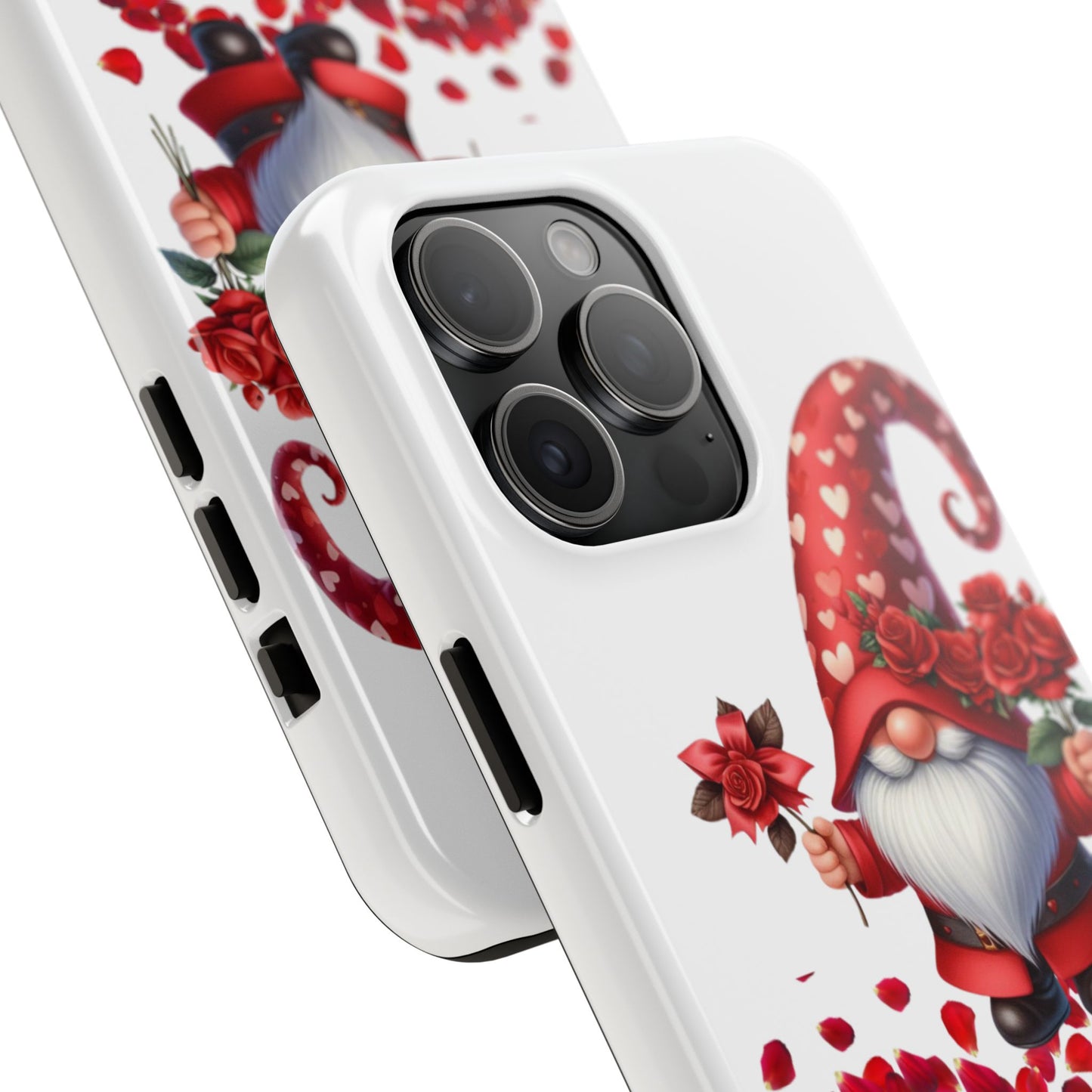Gnome with roses-Valentines day iPhone case- Romantic & stylish design