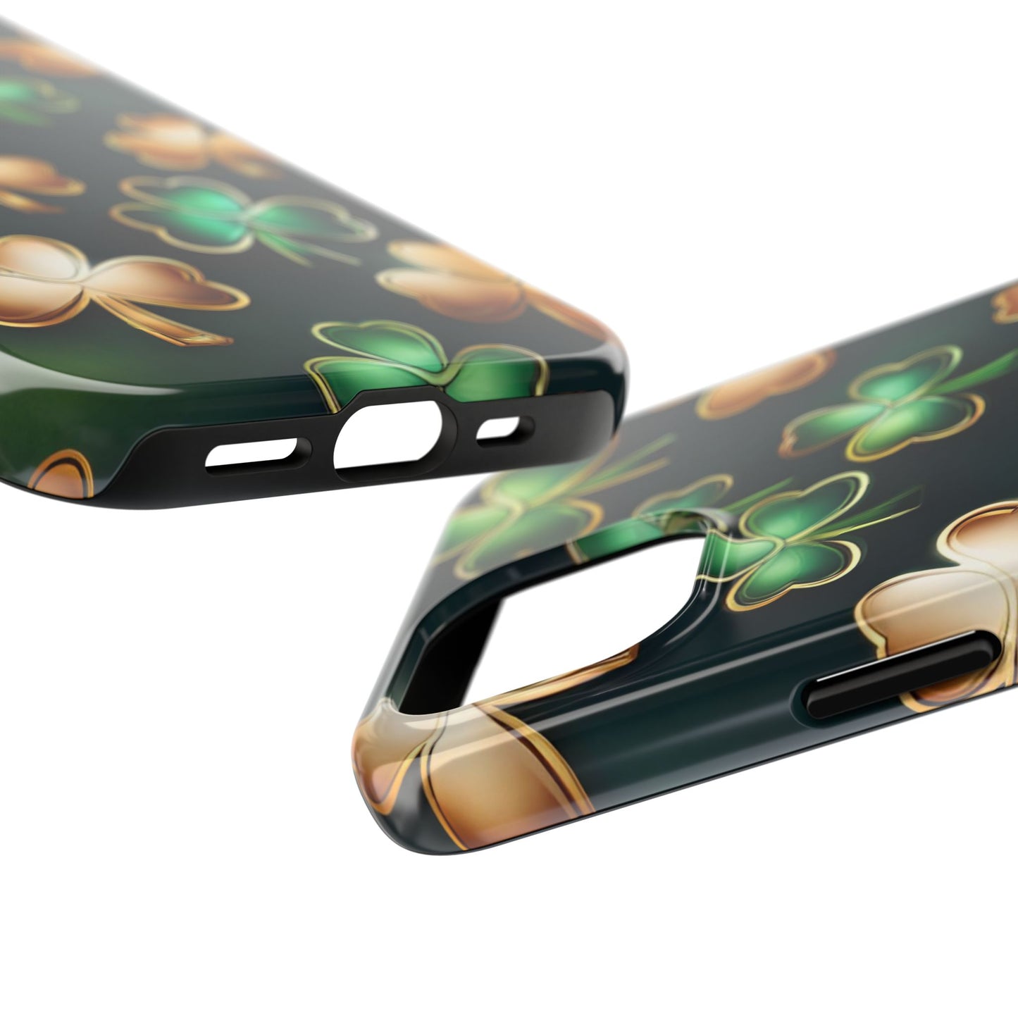 Green & Gold Shamrocks- phone case- iPhone compatible