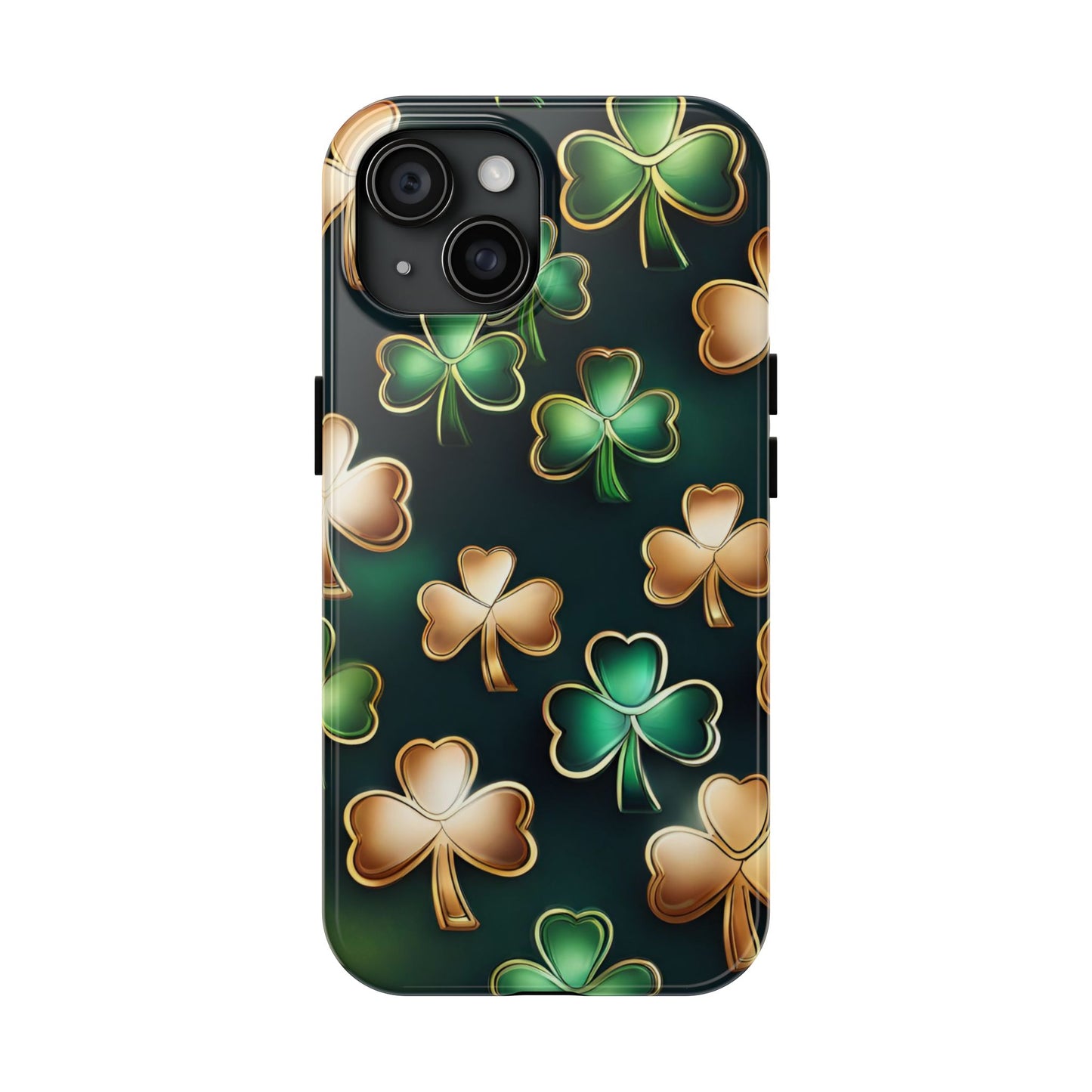 Green & Gold Shamrocks- phone case- iPhone compatible