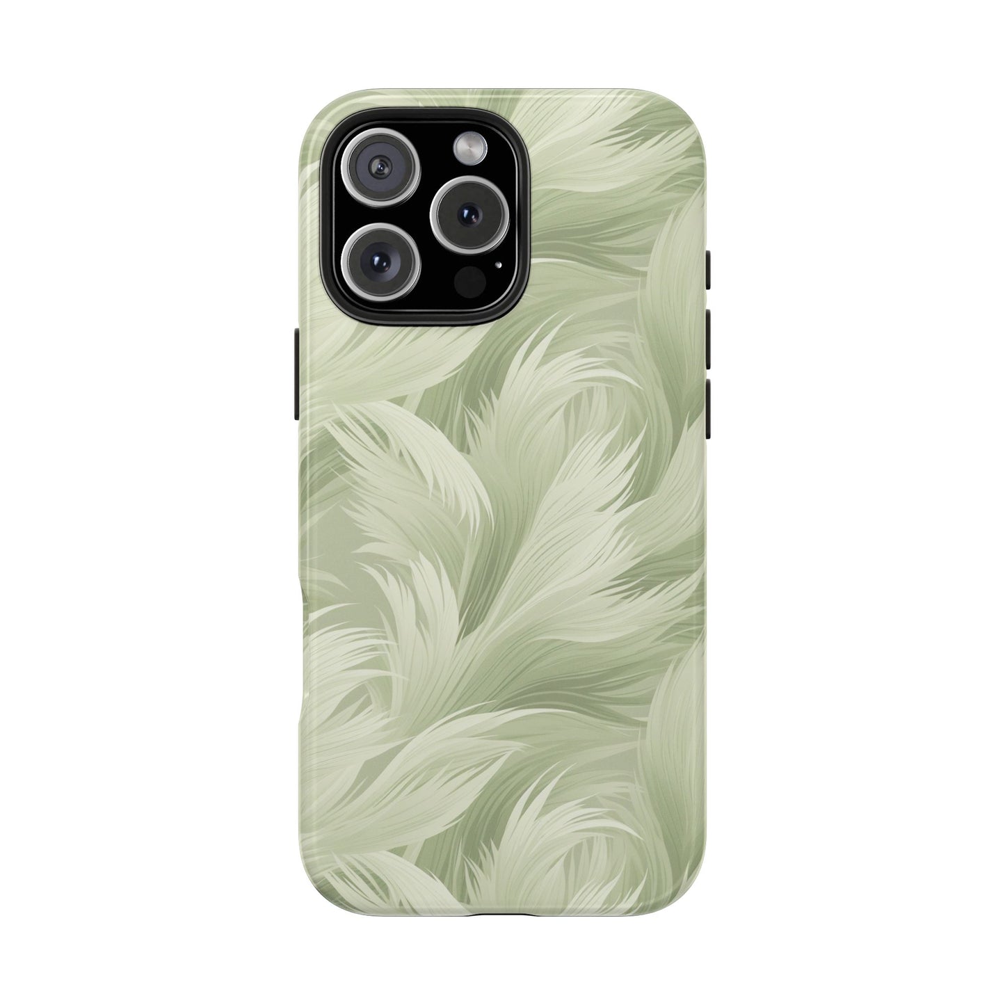 Feathered sage green Abstract Phone Case iPhone compatible