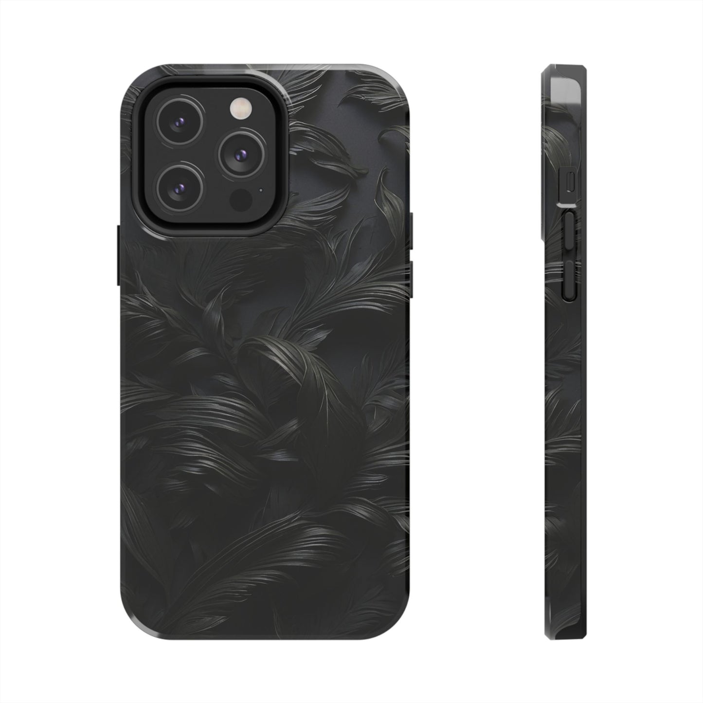 Black engraved Goth style Abstract Phone Case iPhone compatible