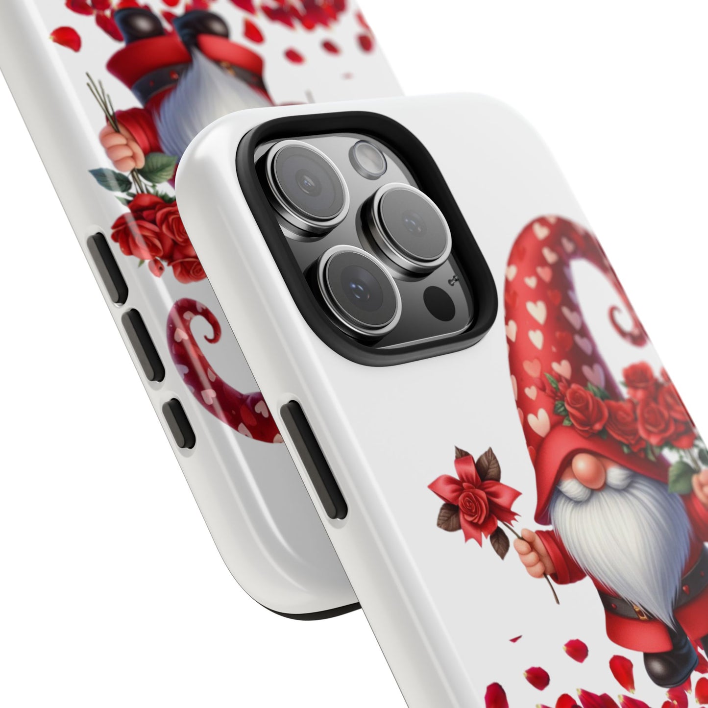 Gnome with roses-Valentines day iPhone case- Romantic & stylish design