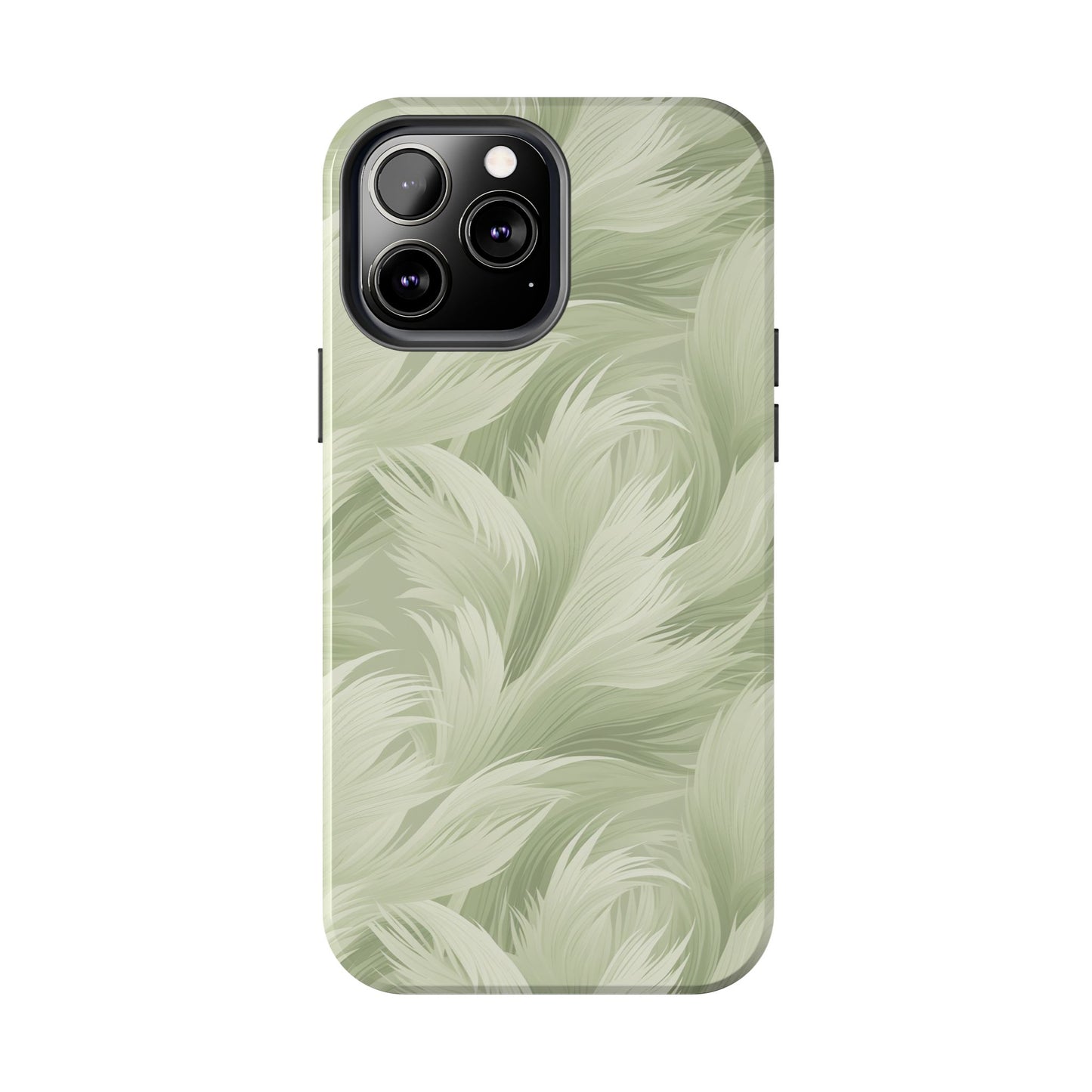 Feathered sage green Abstract Phone Case iPhone compatible
