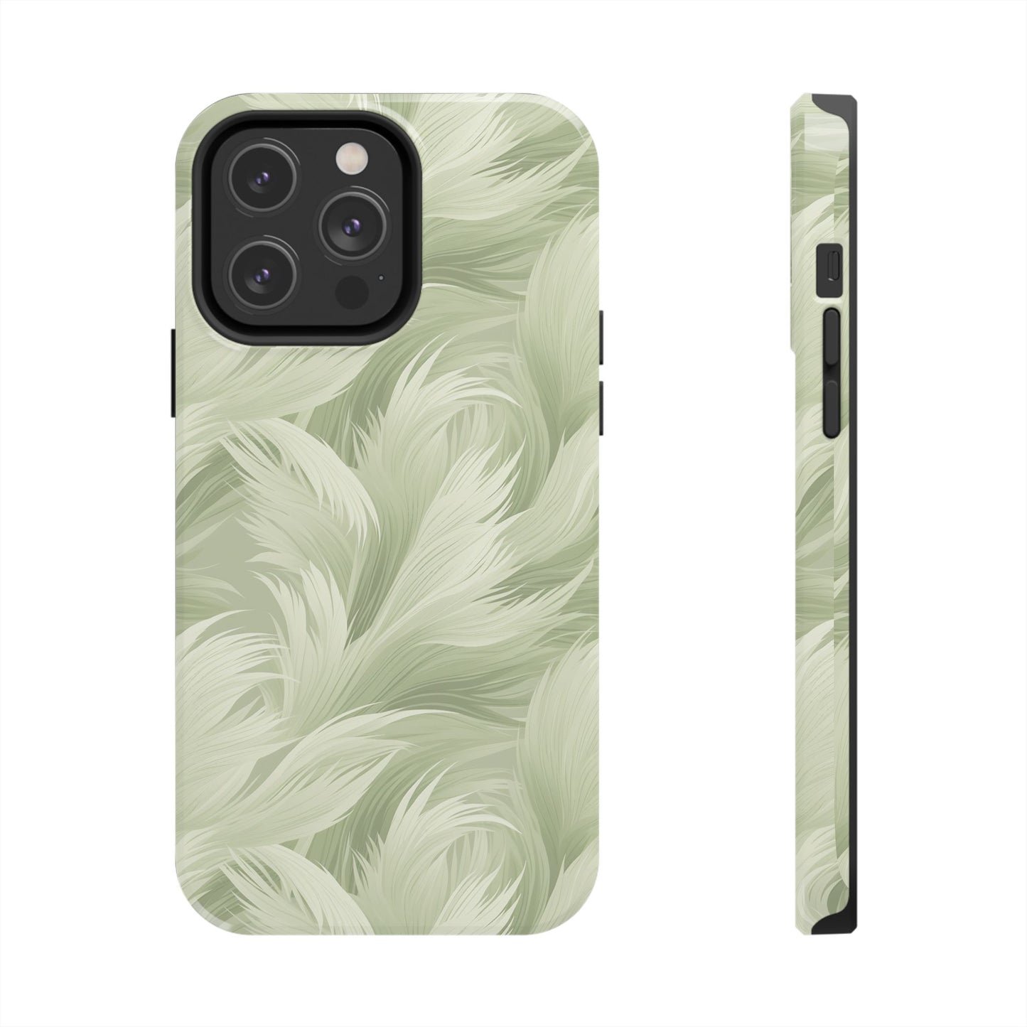Feathered sage green Abstract Phone Case iPhone compatible