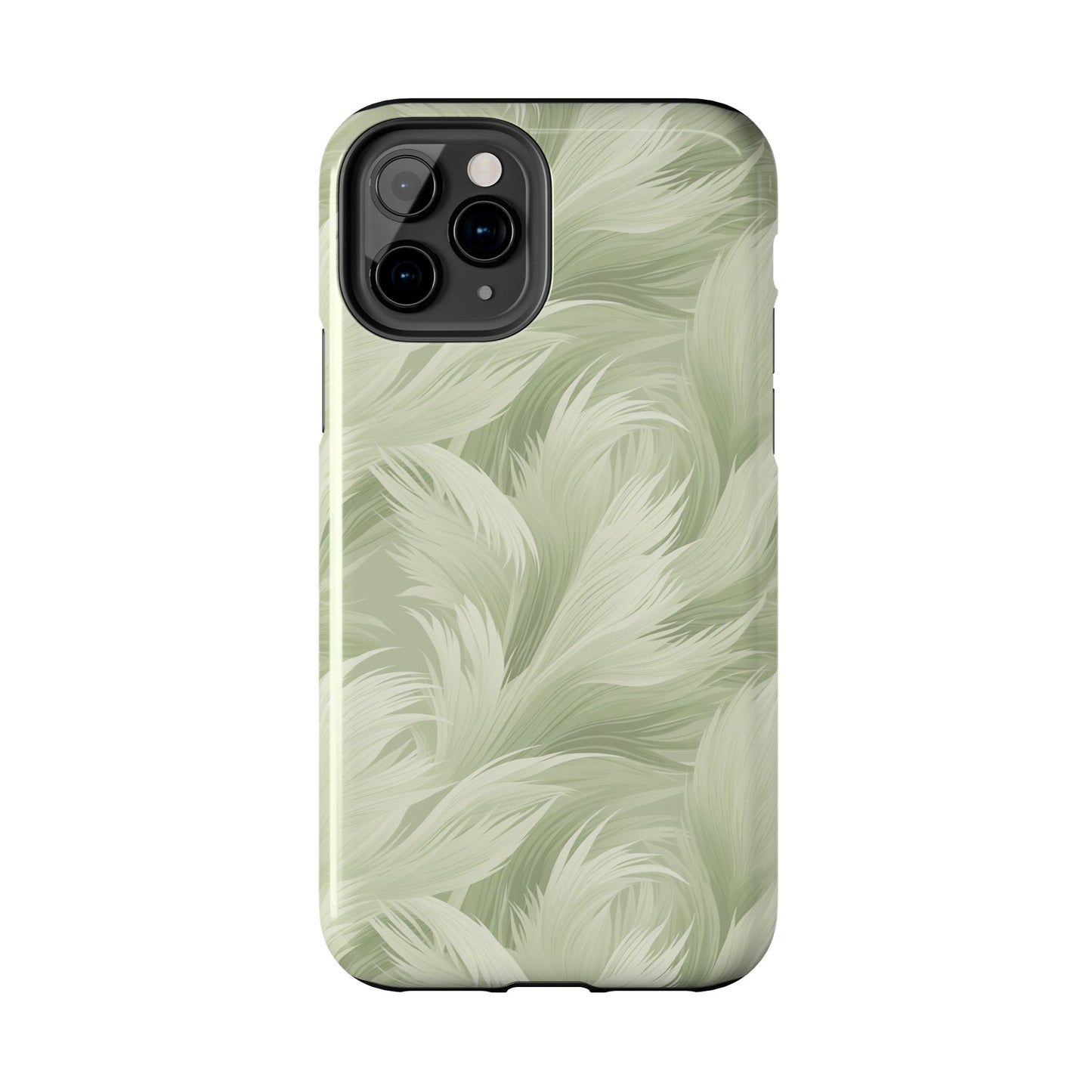 Feathered sage green Abstract Phone Case iPhone compatible