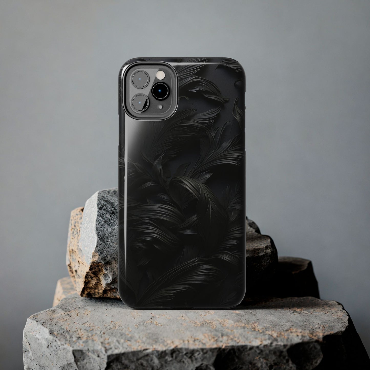 Black engraved Goth style Abstract Phone Case iPhone compatible