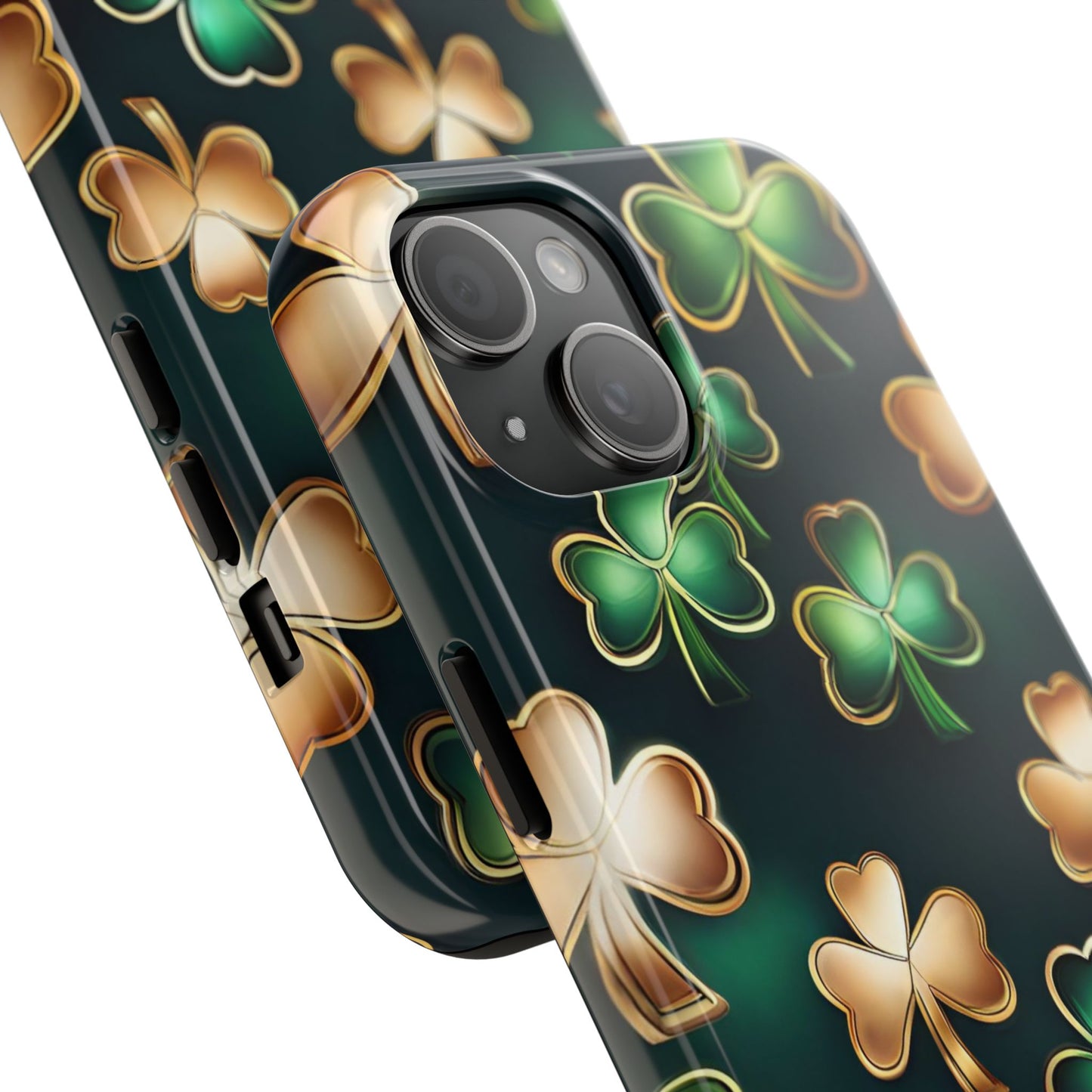 Green & Gold Shamrocks- phone case- iPhone compatible