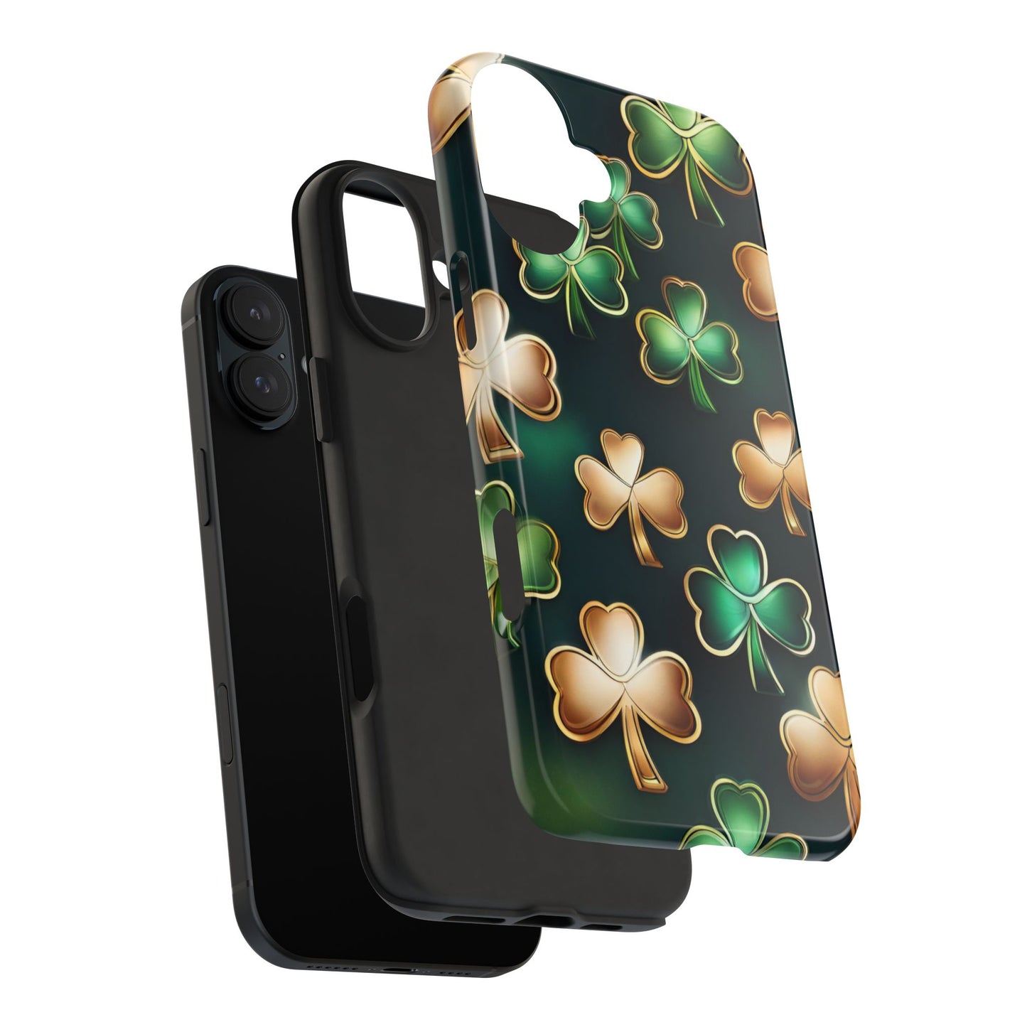 Green & Gold Shamrocks- phone case- iPhone compatible