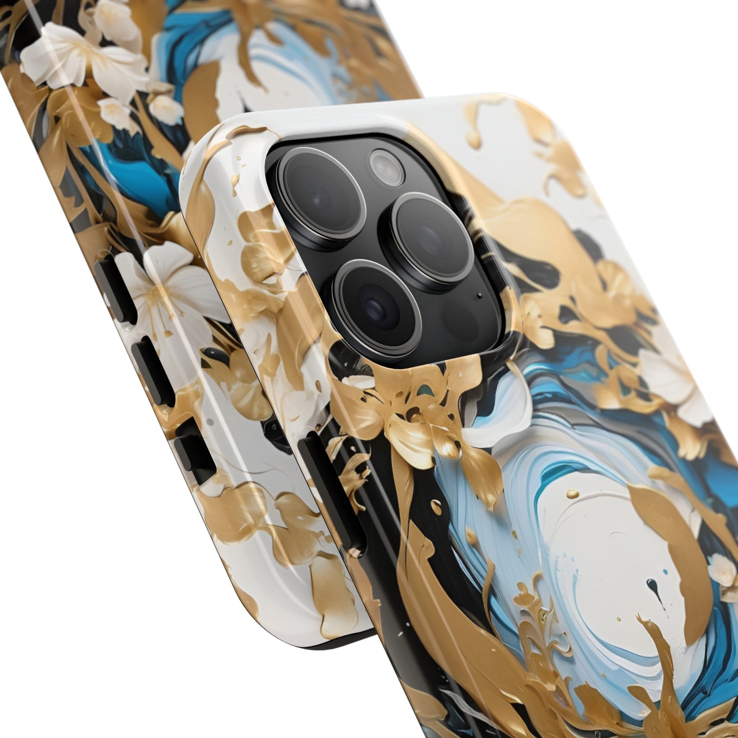 Blue & gold abstract Tough Phone Cases iPhone accessories