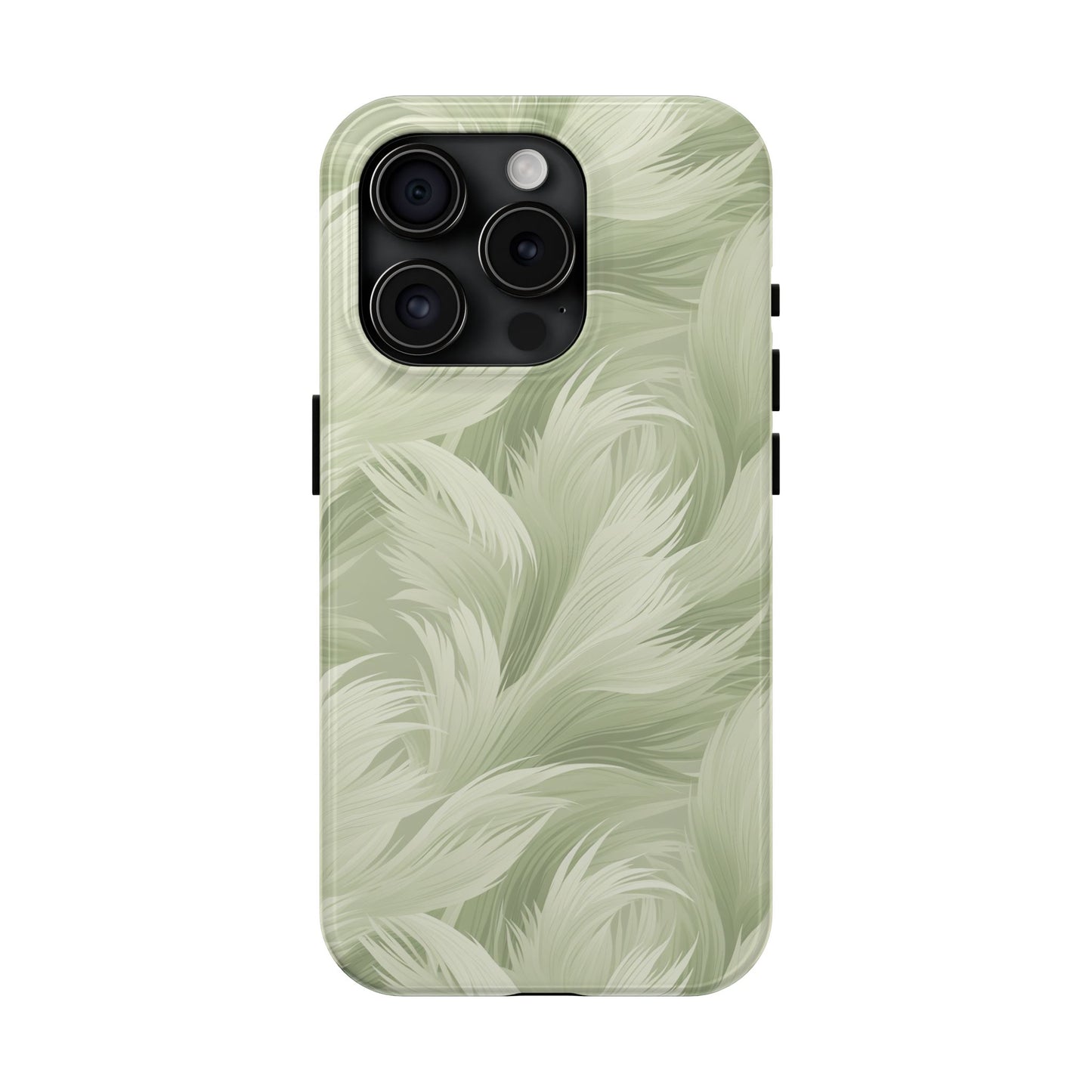 Feathered sage green Abstract Phone Case iPhone compatible