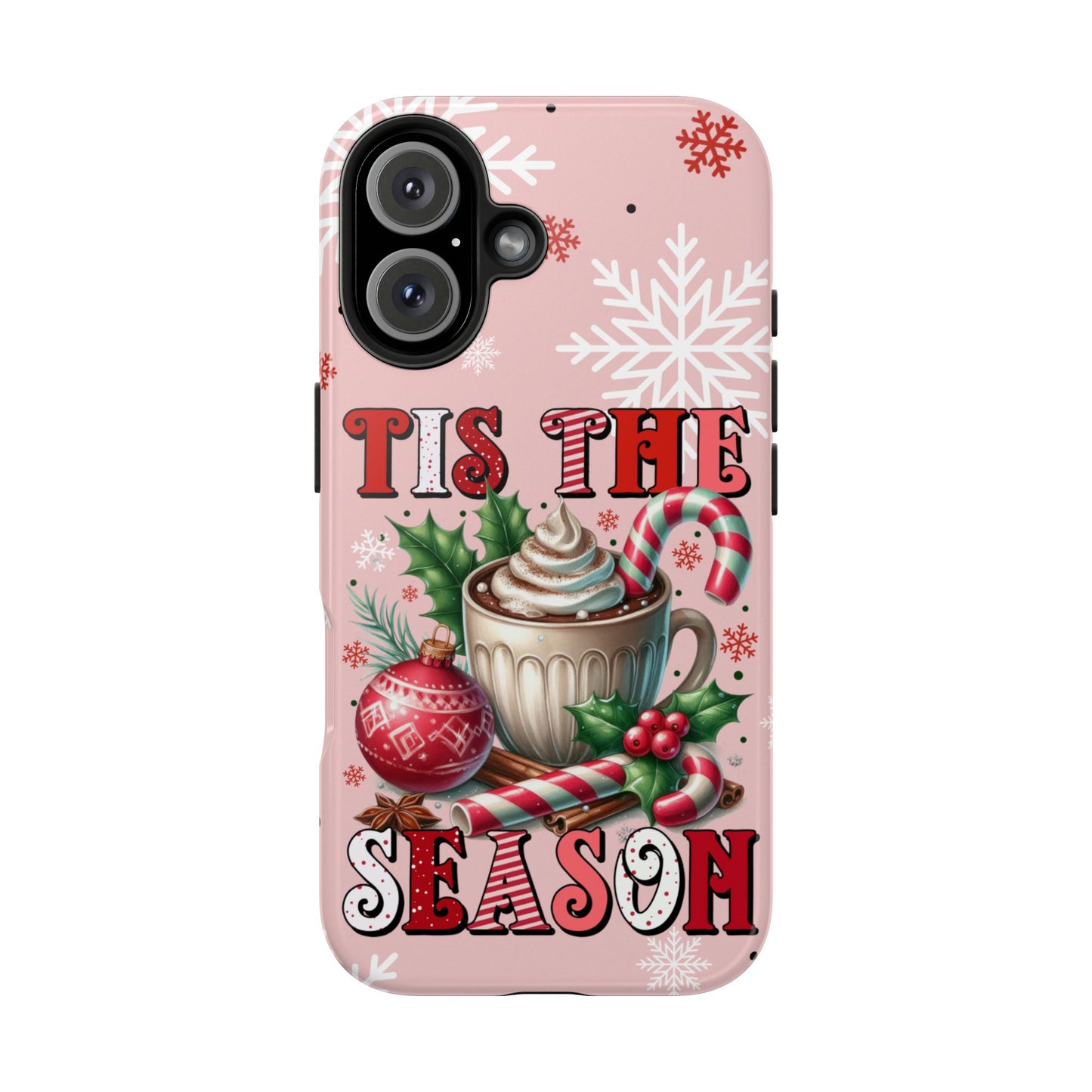 Candy Canes & Coco Christmas iPhone 16 Case, Christmas iPhone Cover, Festive Holiday Accessory, Cute Xmas Phone Protector, Winter Santa Tech