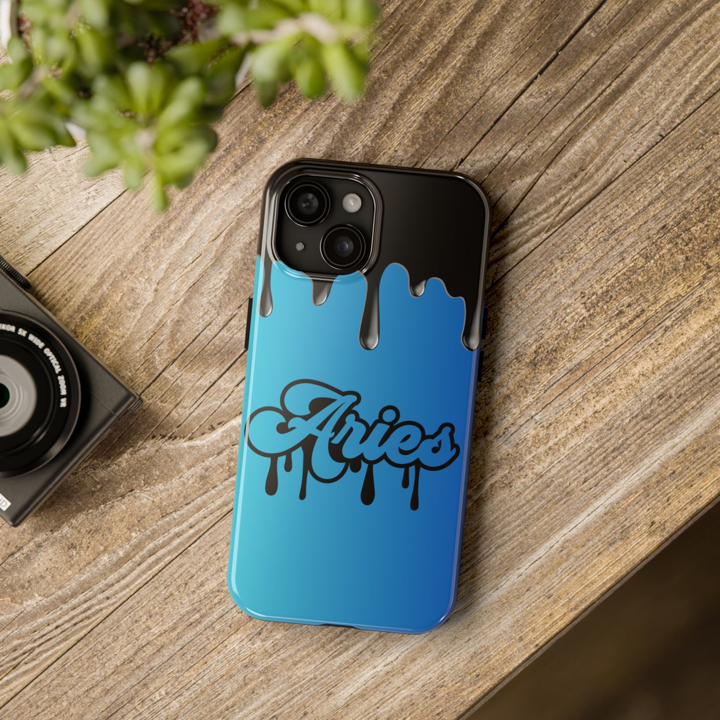 Blue drip Aries IPhone case