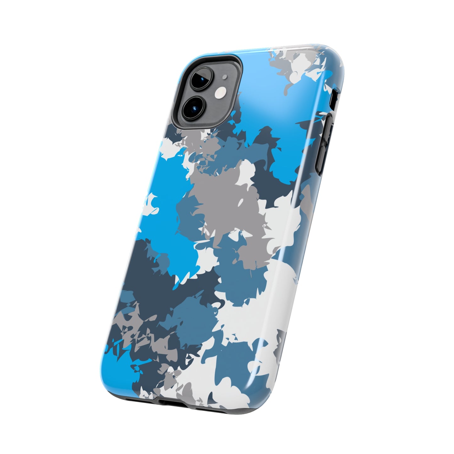 Blue & grey camo phone case iPhone 15 accessories