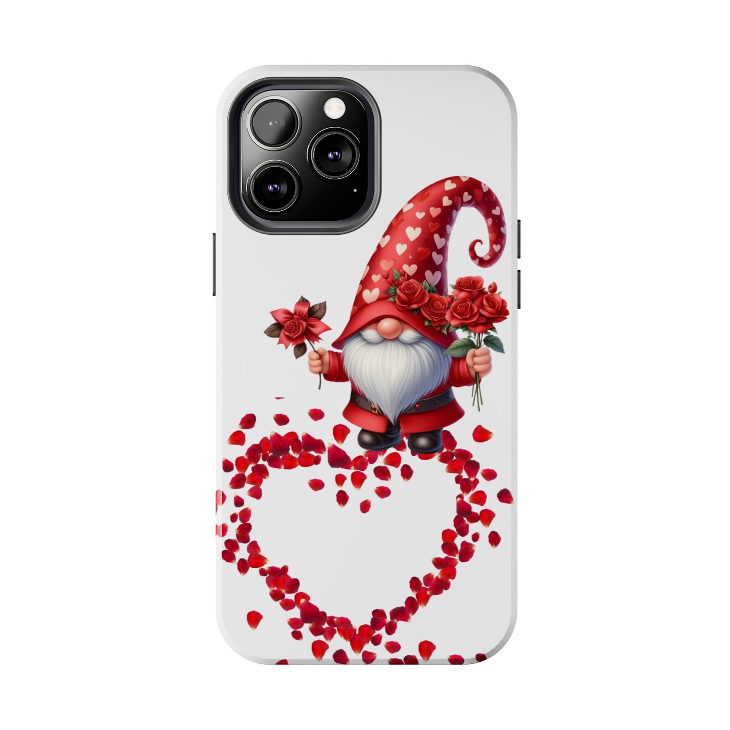 Gnome with roses-Valentines day iPhone case- Romantic & stylish design
