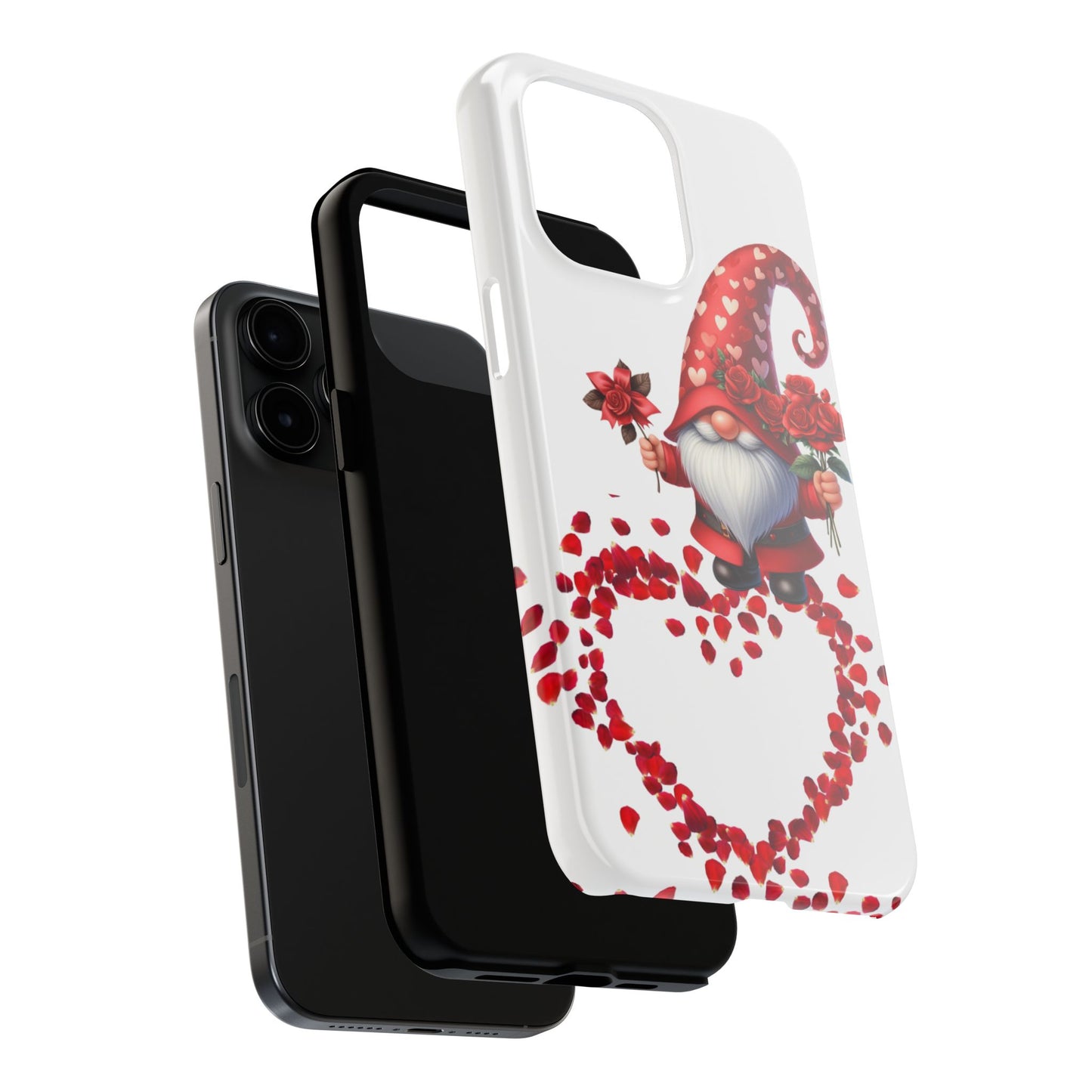 Gnome with roses-Valentines day iPhone case- Romantic & stylish design