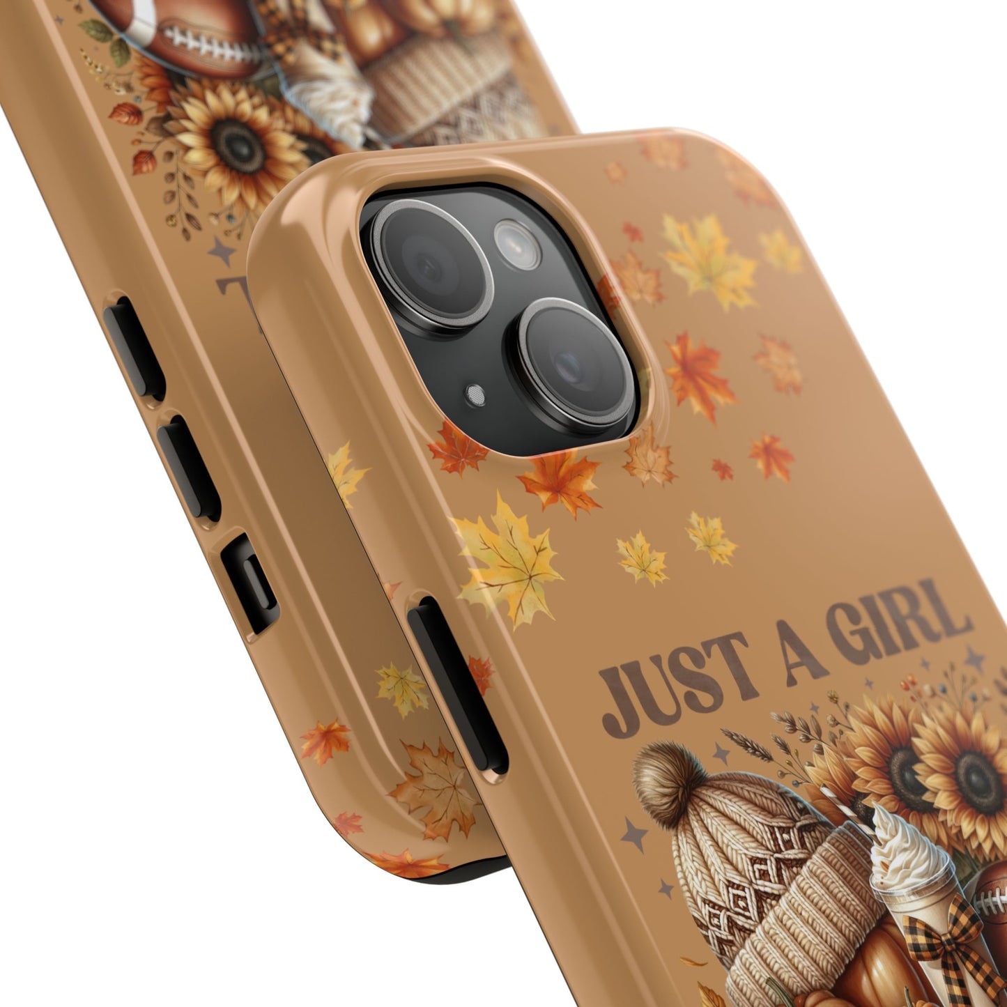 Just a girl who loves fall iPhone case. Fall aesthetics. Compatible with iPhone models 11-15 including all mini, plus, pro & pro max. Custom phone case for smartphones. design for Girls, Woman