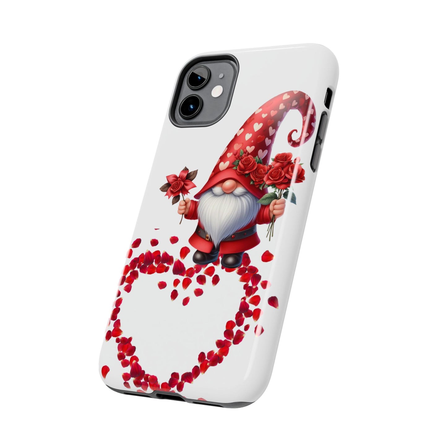 Gnome with roses-Valentines day iPhone case- Romantic & stylish design