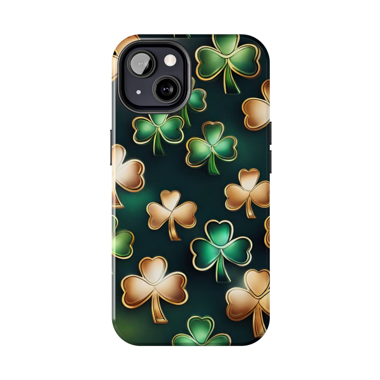 Green & Gold Shamrocks- phone case- iPhone compatible