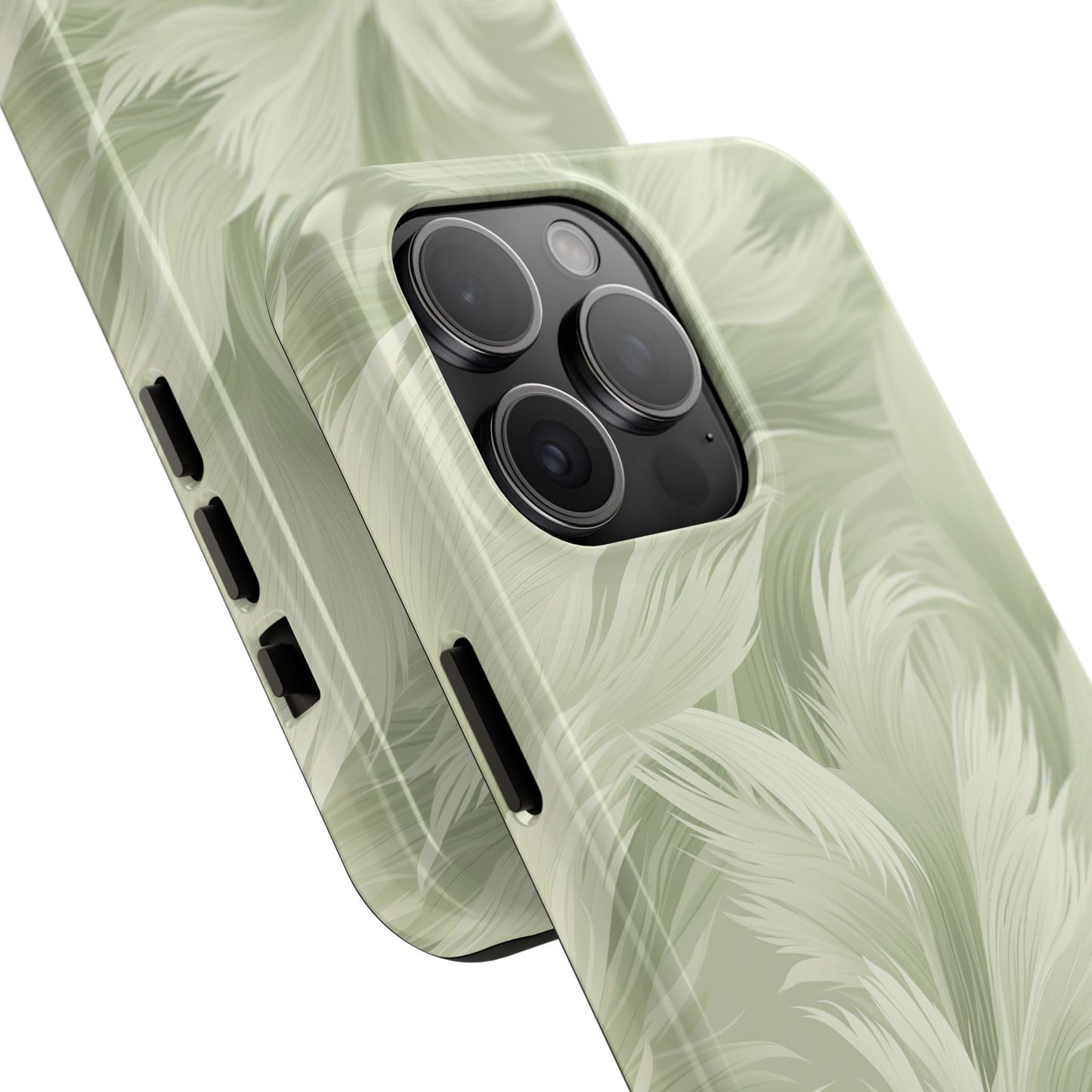 Feathered sage green Abstract Phone Case iPhone compatible