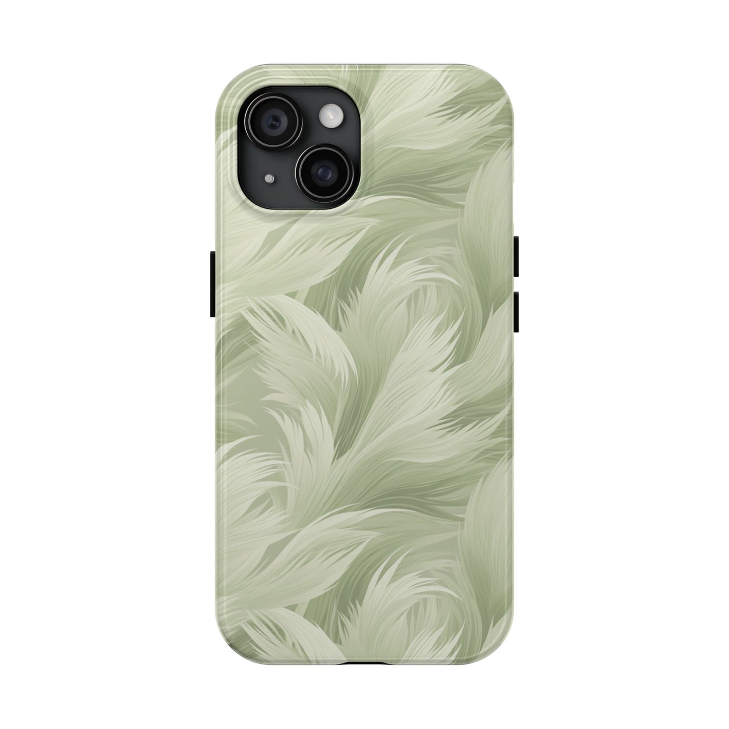 Feathered sage green Abstract Phone Case iPhone compatible