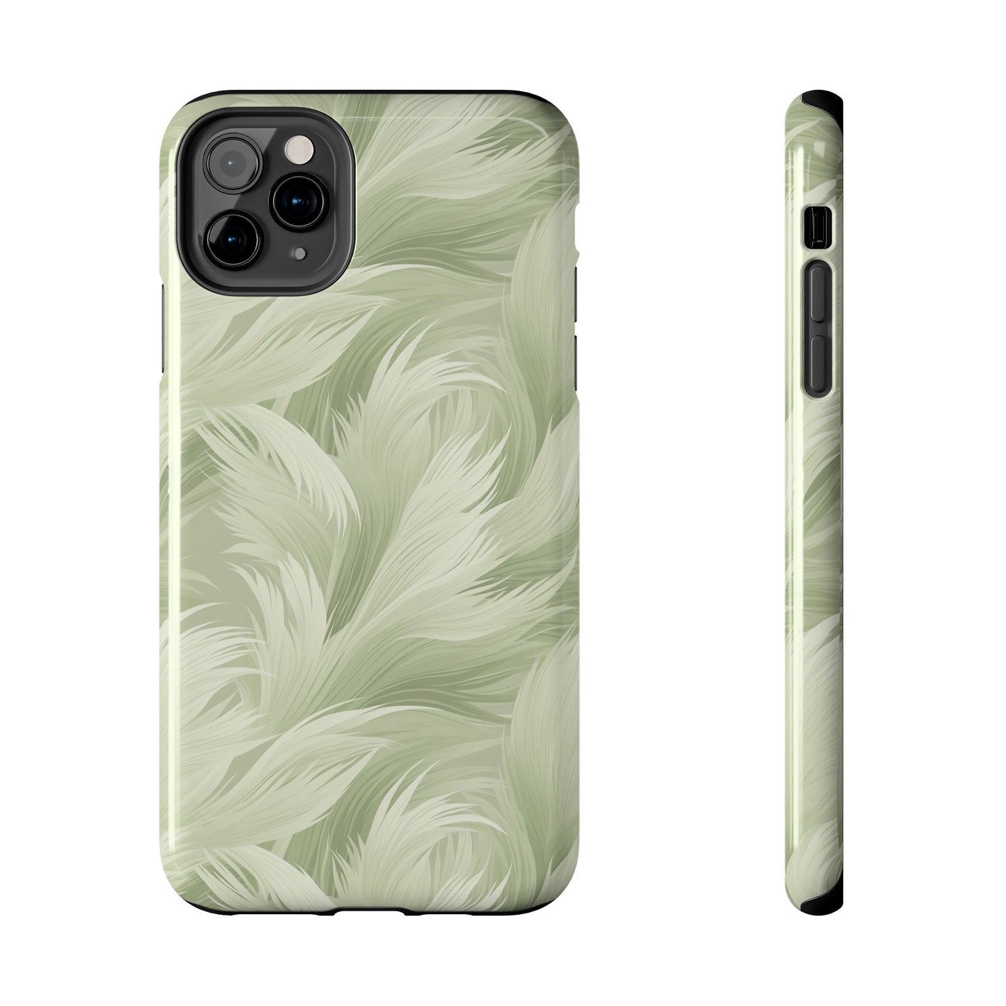 Feathered sage green Abstract Phone Case iPhone compatible