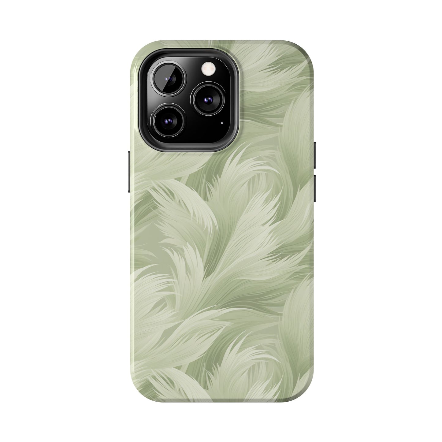 Feathered sage green Abstract Phone Case iPhone compatible