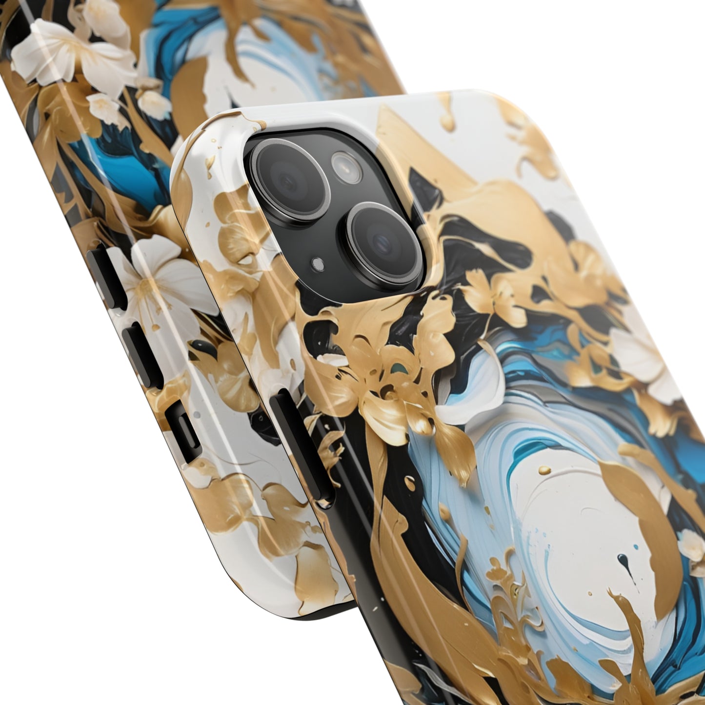 Blue & gold abstract Tough Phone Cases iPhone accessories