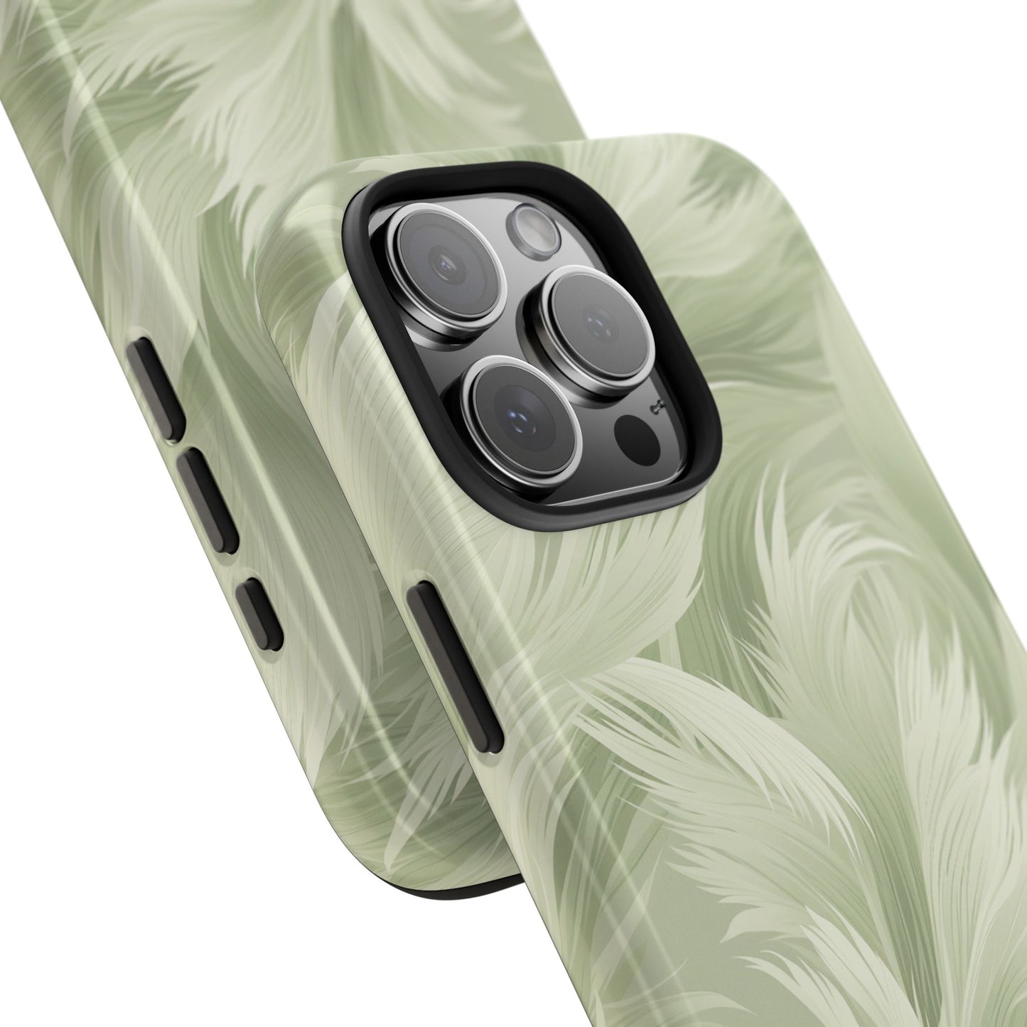 Feathered sage green Abstract Phone Case iPhone compatible