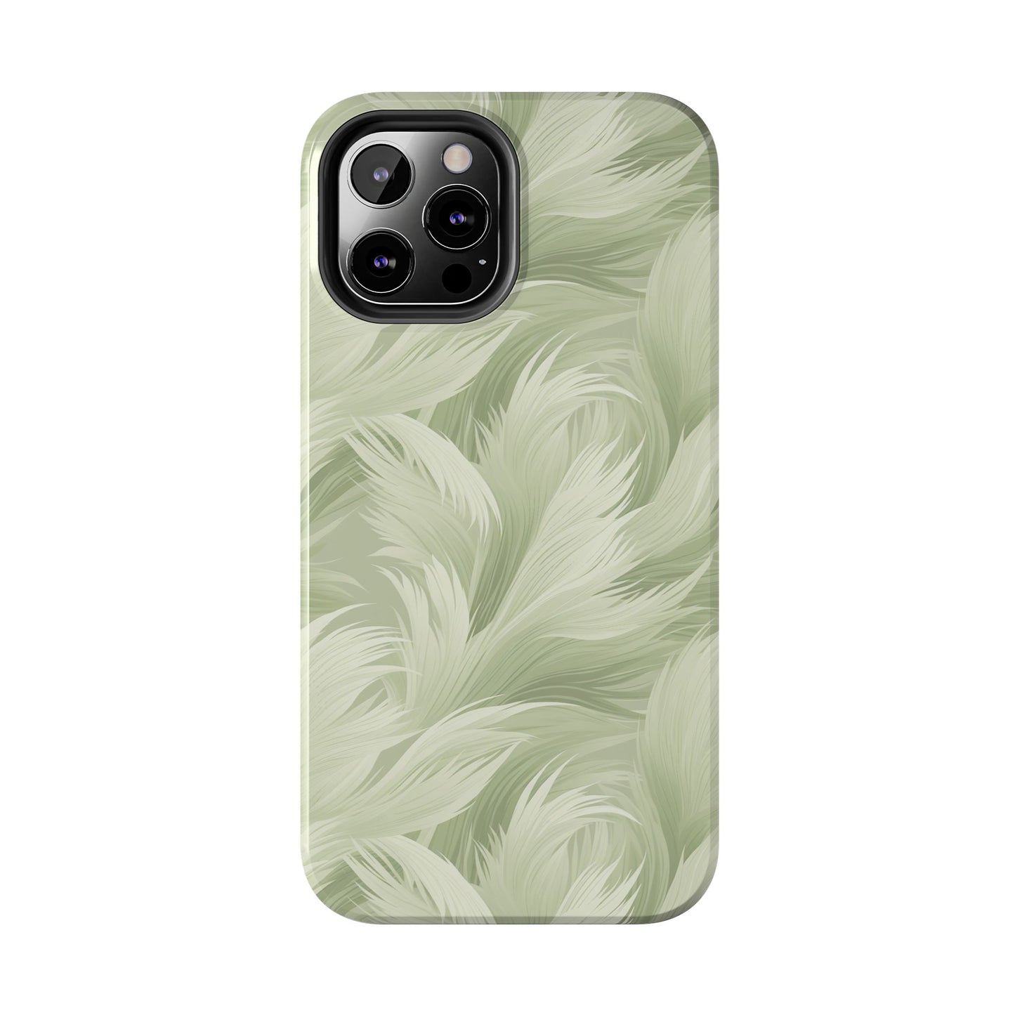Feathered sage green Abstract Phone Case iPhone compatible