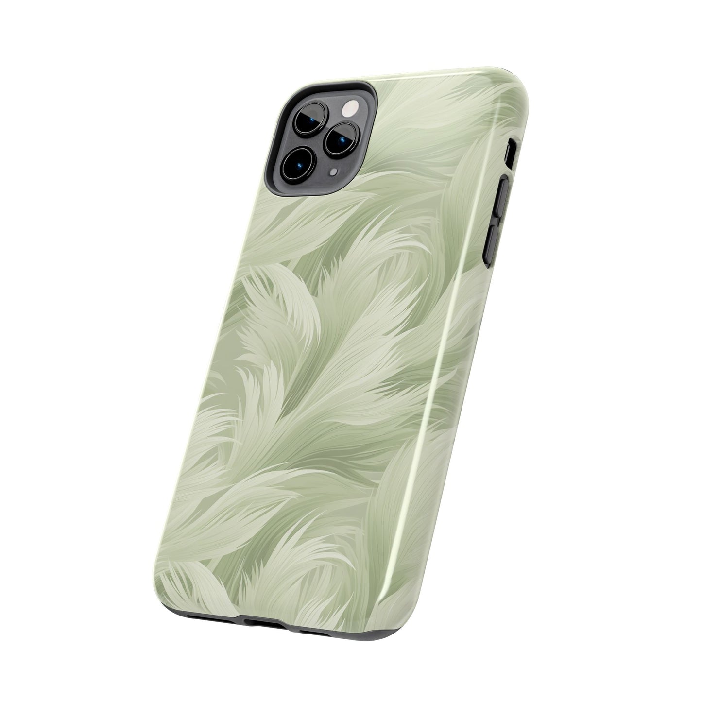Feathered sage green Abstract Phone Case iPhone compatible