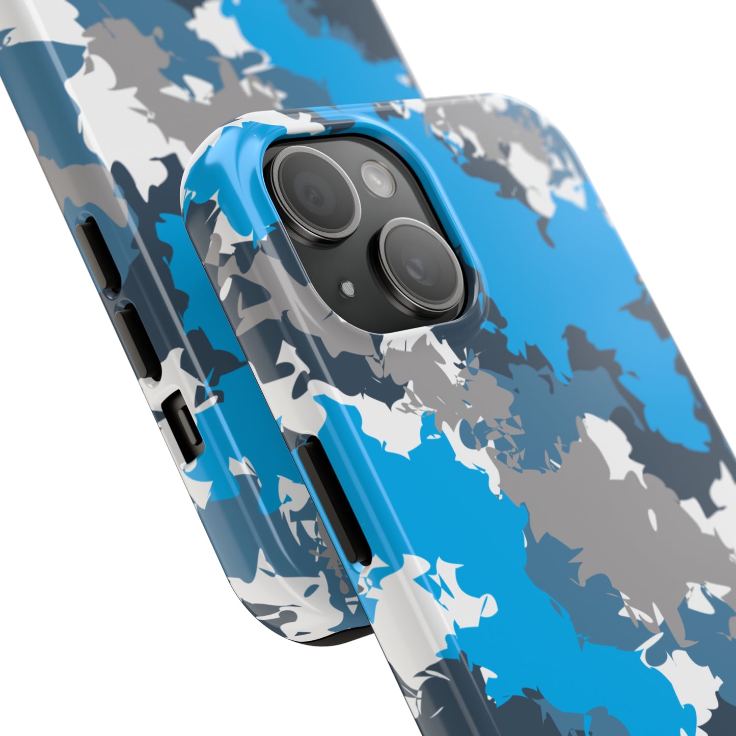 Blue & grey camo phone case iPhone 15 accessories