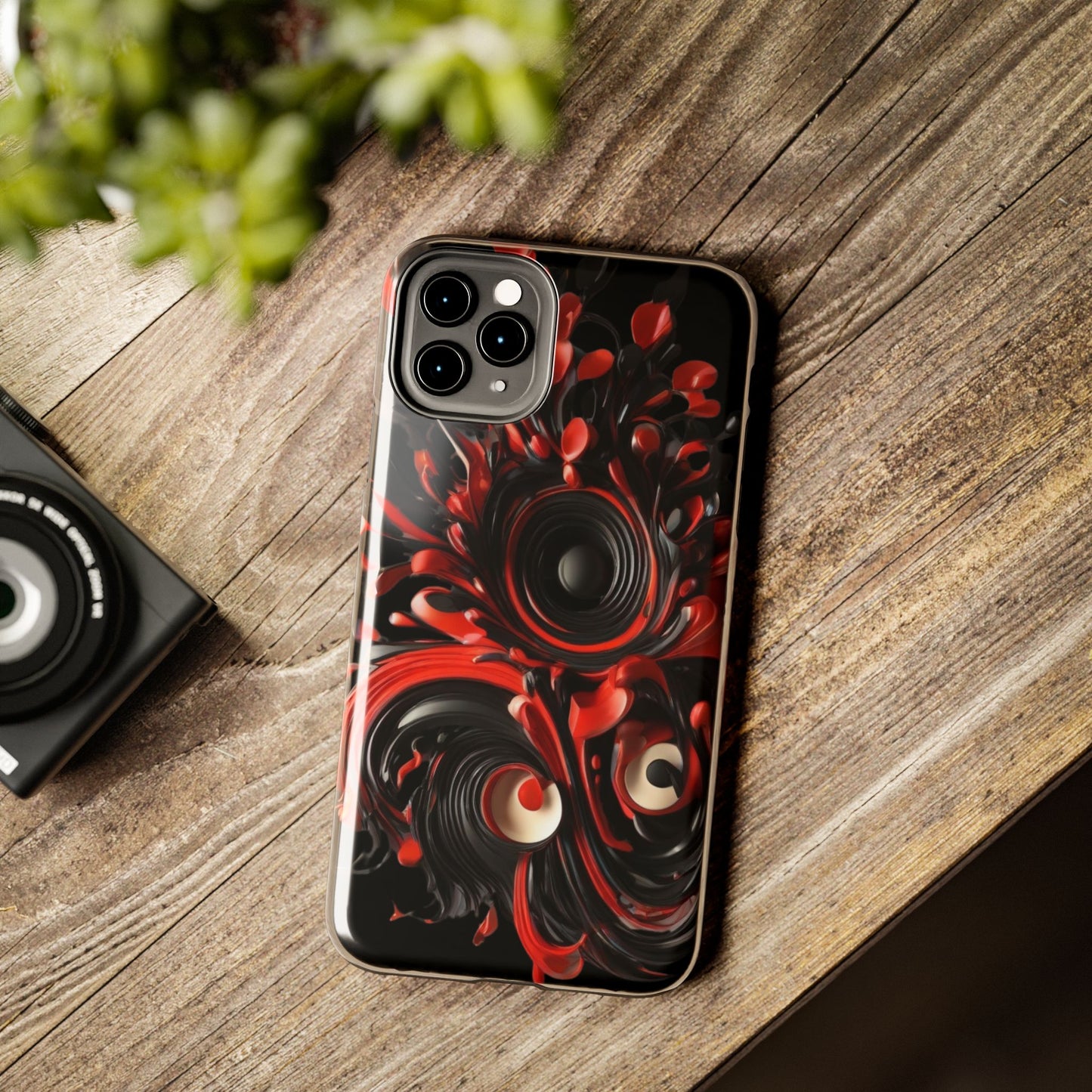 Red & Black Abstract Phone Case iPhone compatible