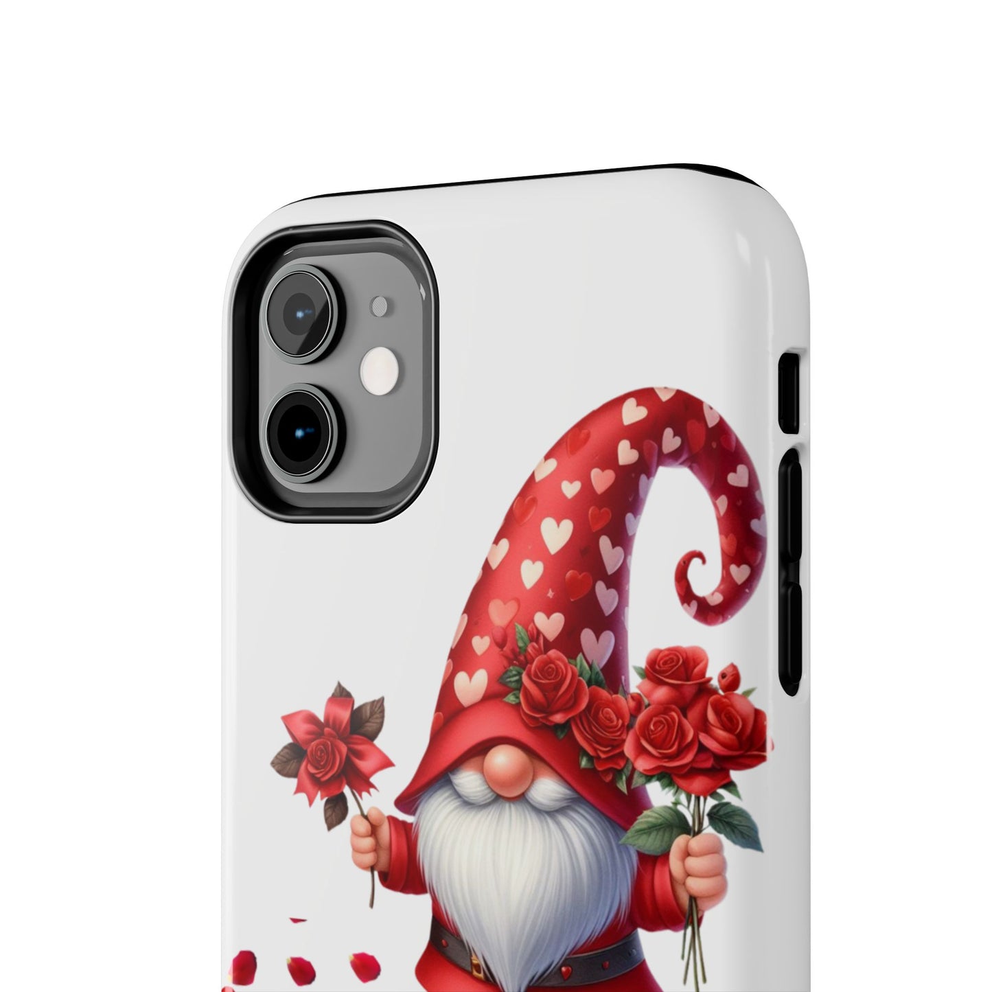 Gnome with roses-Valentines day iPhone case- Romantic & stylish design