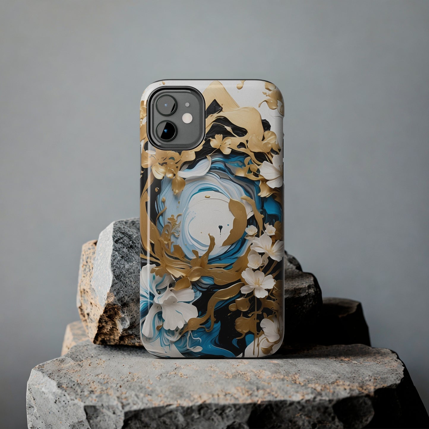 Blue & gold abstract Tough Phone Cases iPhone accessories