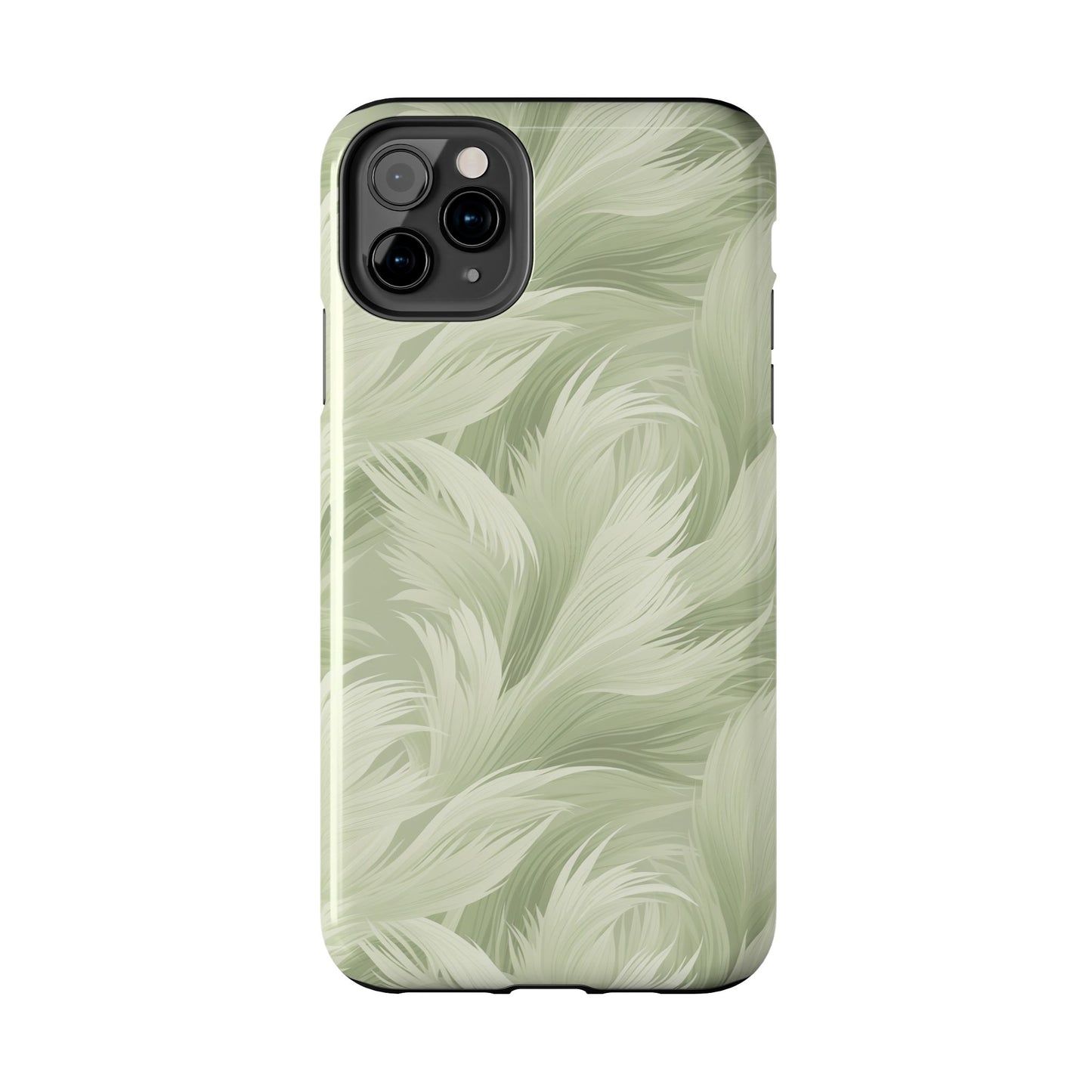 Feathered sage green Abstract Phone Case iPhone compatible