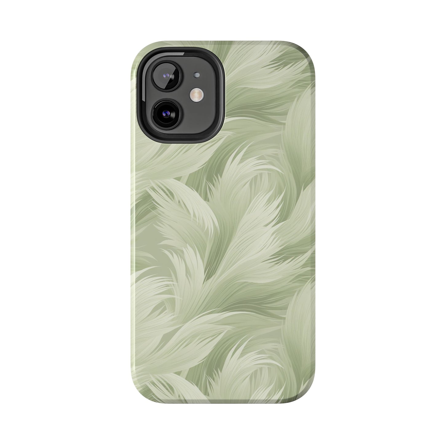 Feathered sage green Abstract Phone Case iPhone compatible