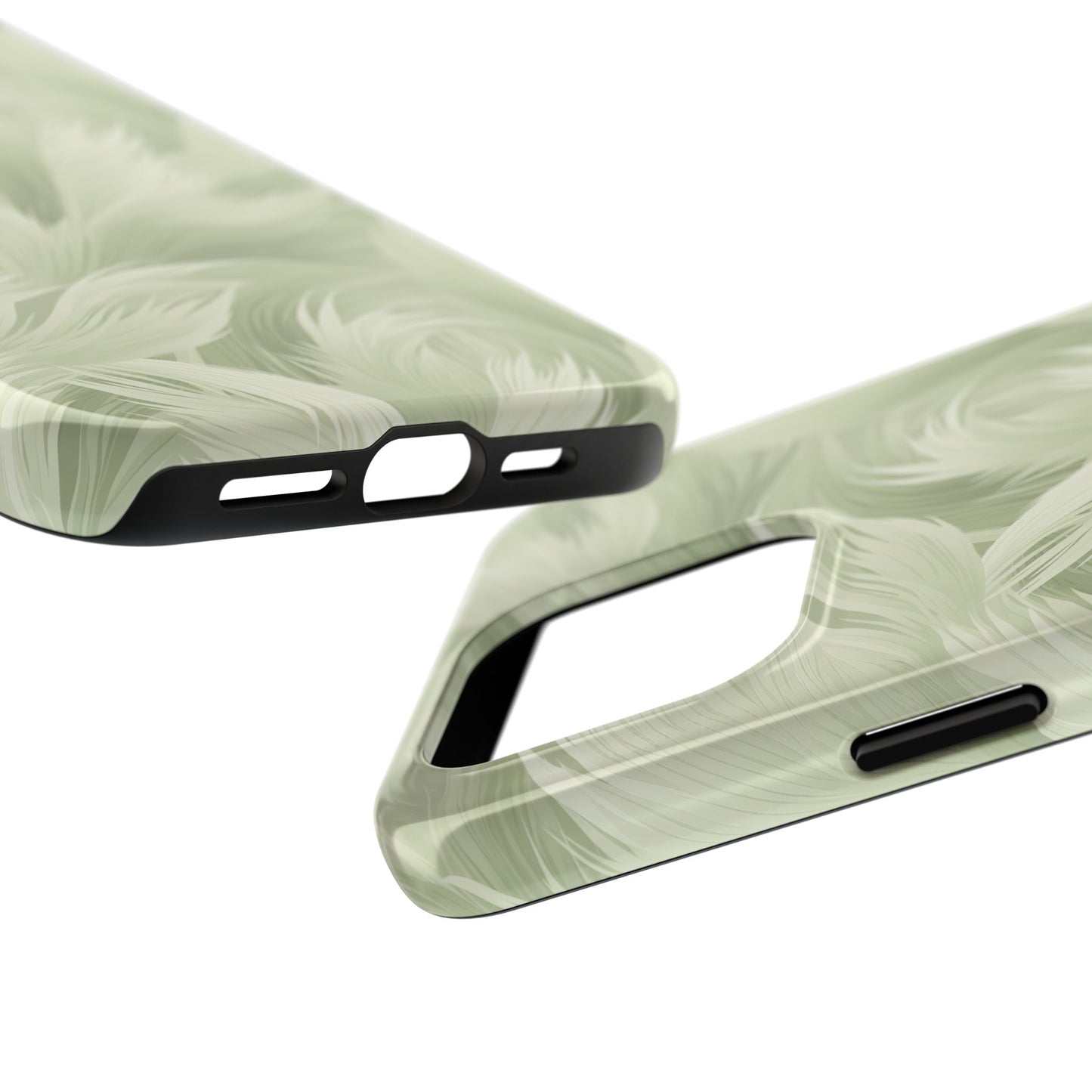 Feathered sage green Abstract Phone Case iPhone compatible