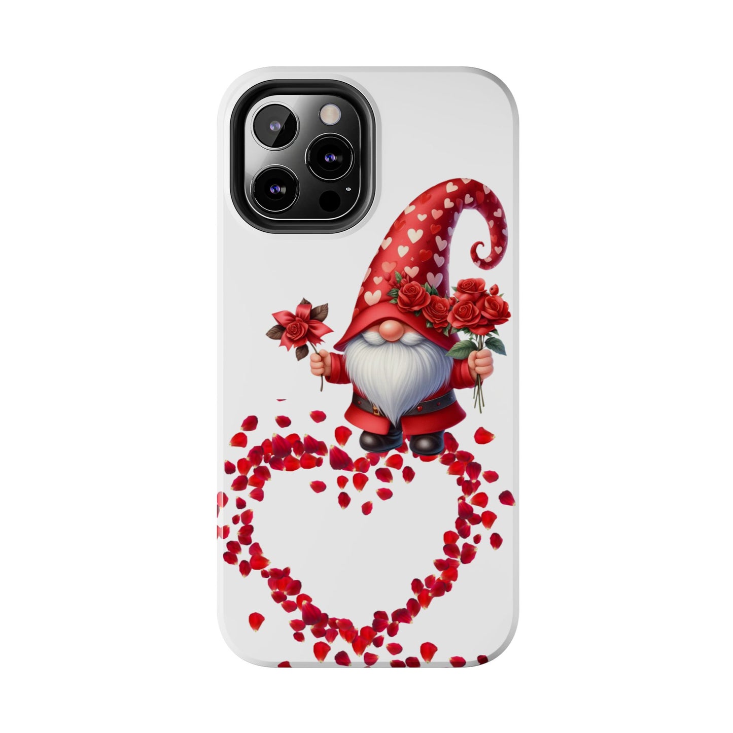 Gnome with roses-Valentines day iPhone case- Romantic & stylish design