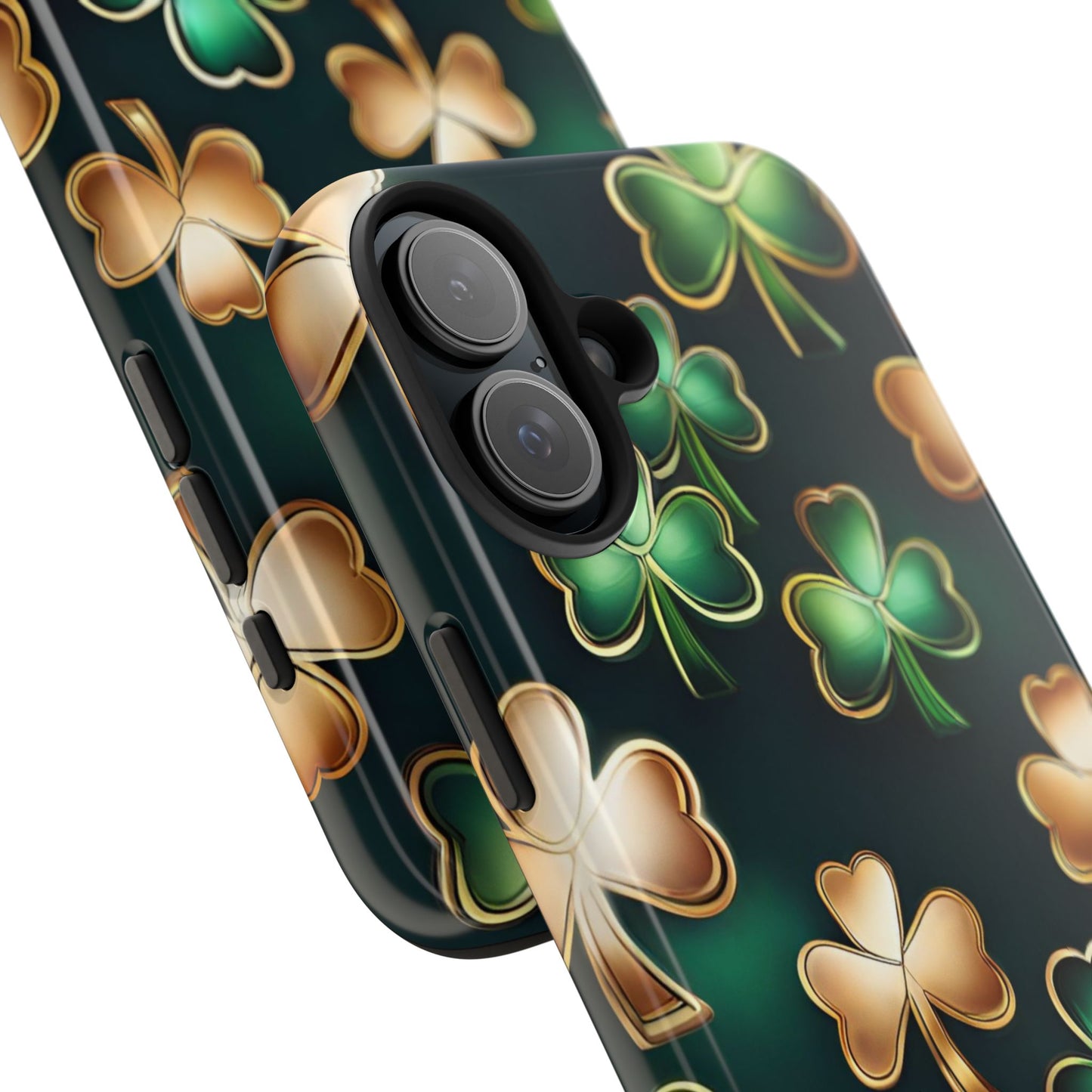 Green & Gold Shamrocks- phone case- iPhone compatible