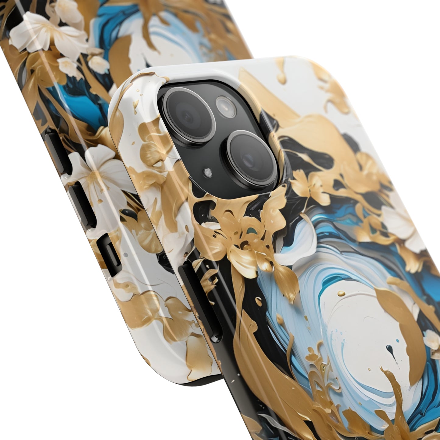 Blue & gold abstract Tough Phone Cases iPhone accessories