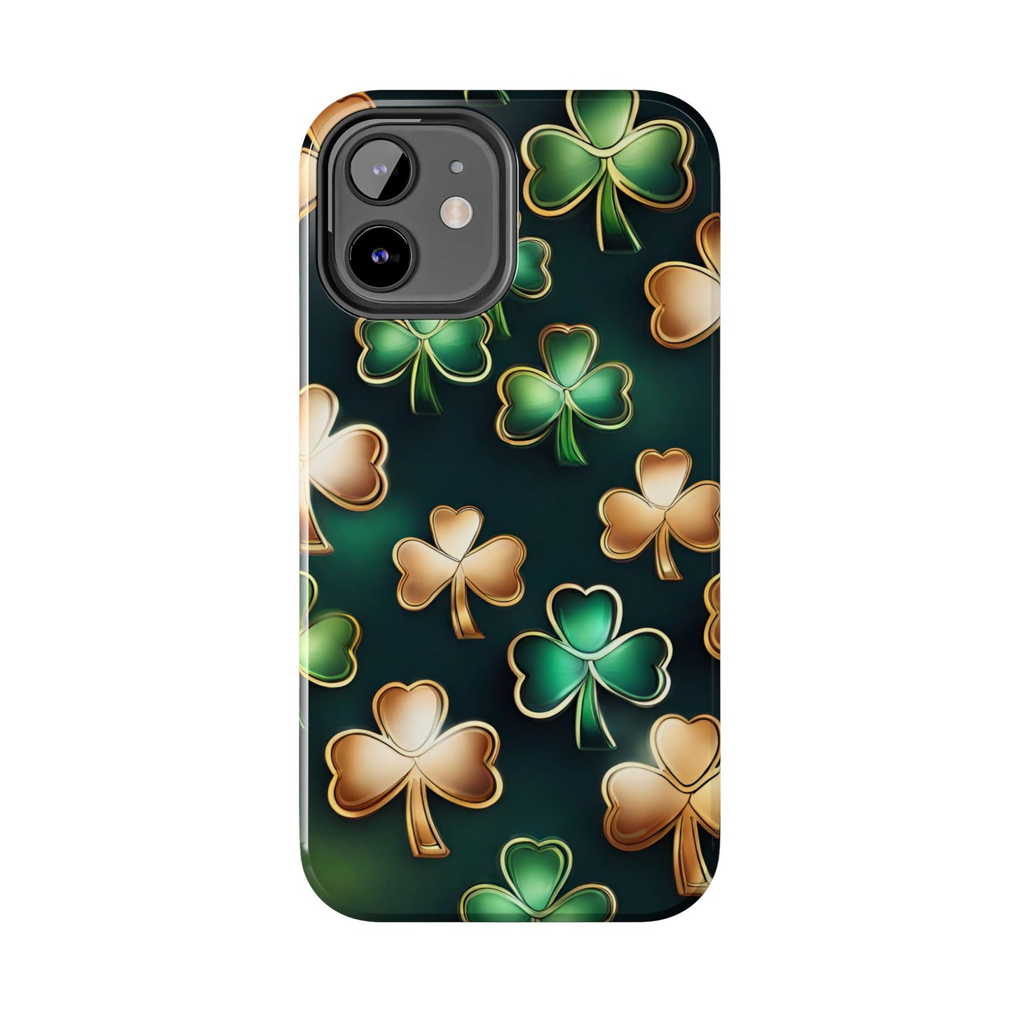 Green & Gold Shamrocks- phone case- iPhone compatible
