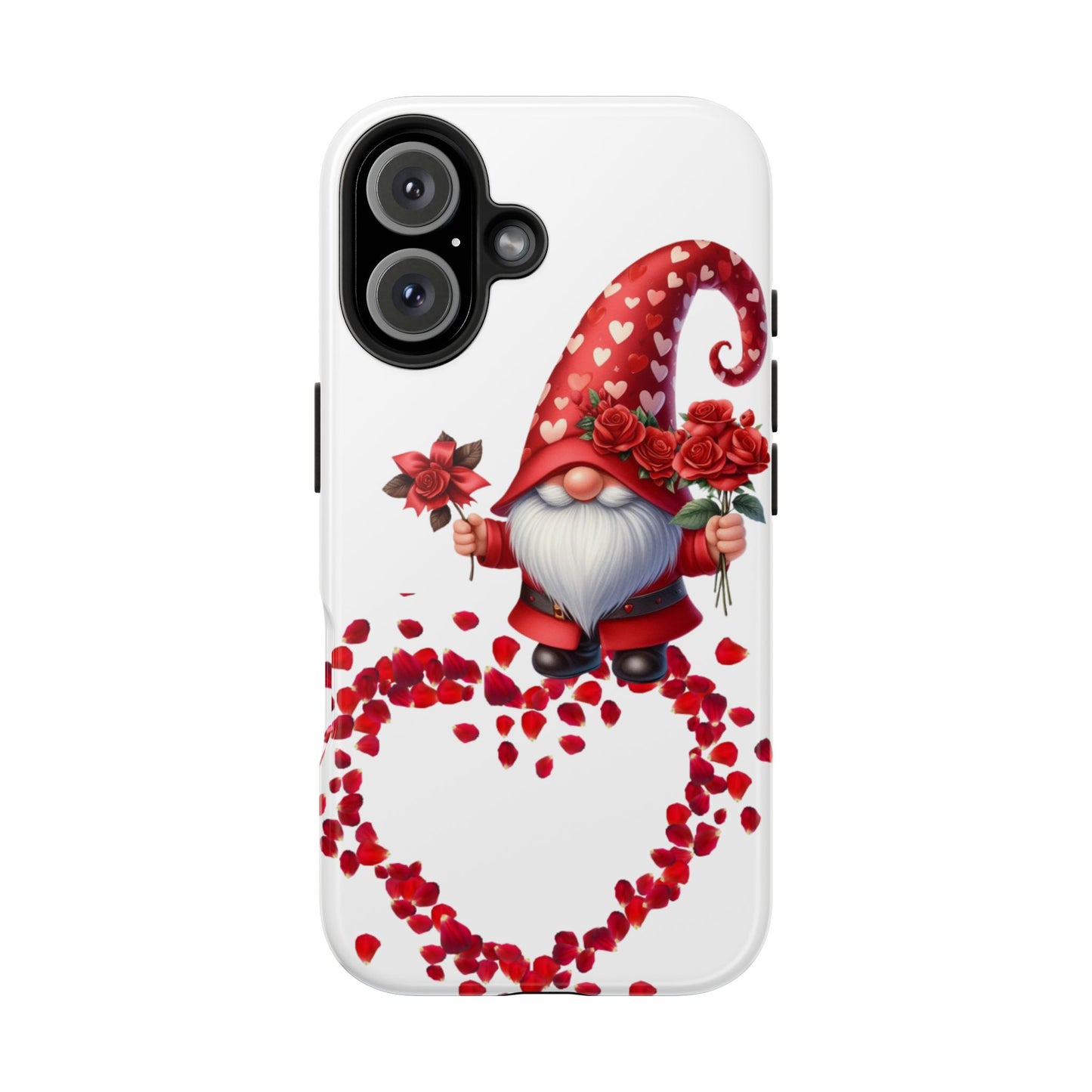 Gnome with roses-Valentines day iPhone case- Romantic & stylish design